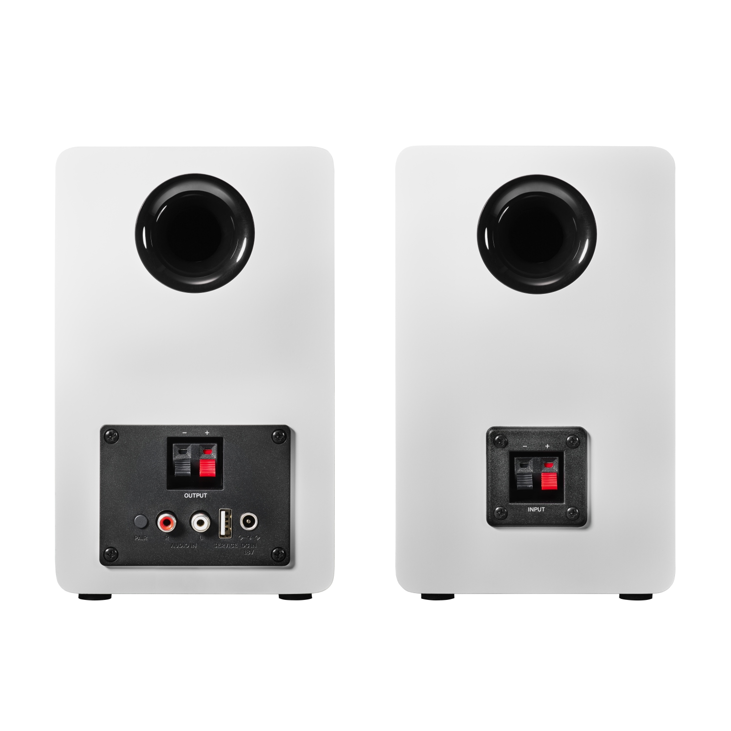 Haut-parleurs d'étagère amplifiés AT-SP3X d'Audio-Technica avec connectivité Bluetooth ou avec fil, blanc