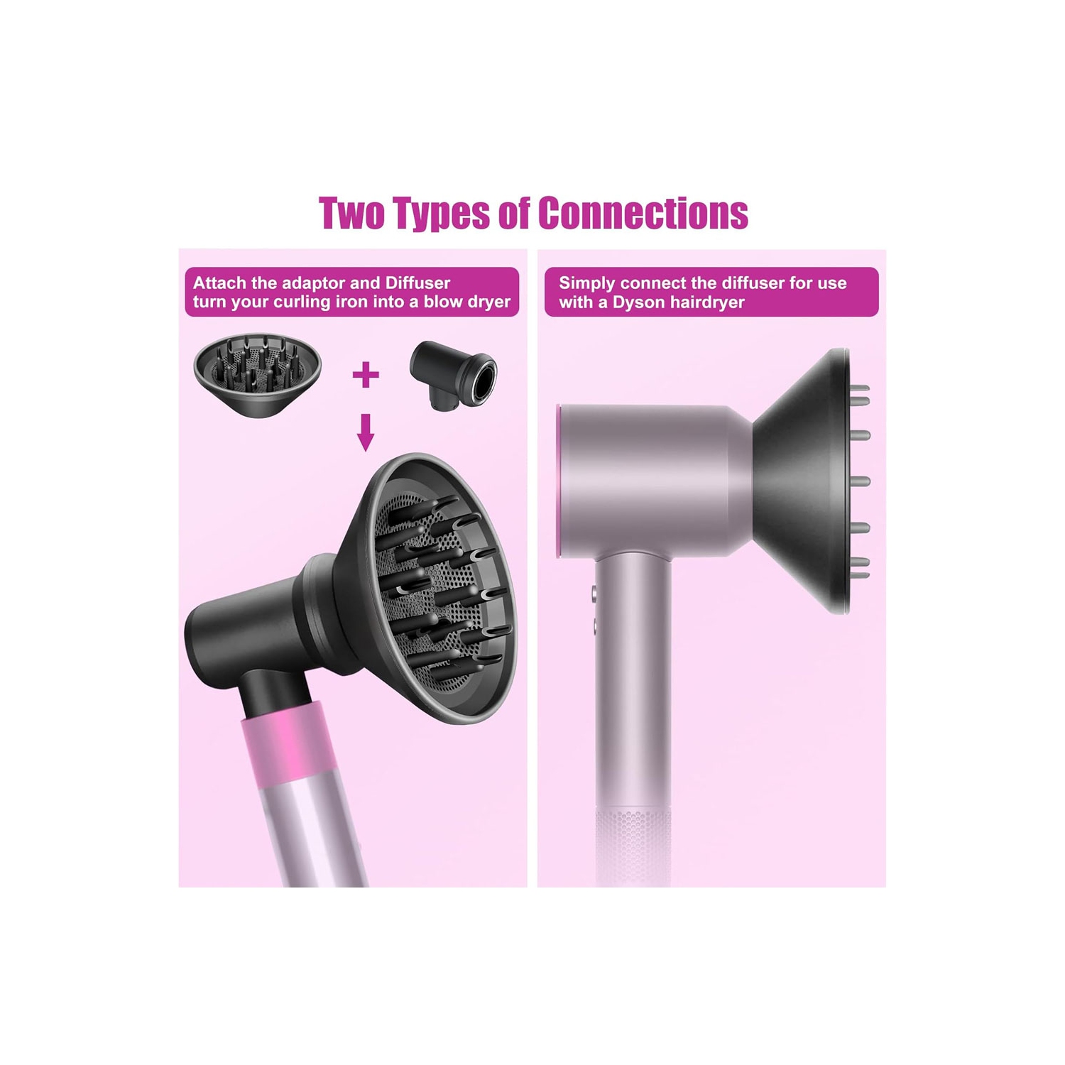 Diffuser and Adaptor for Dyson Airwrap Styler | Converts Airwrap Styler into Hair Dryer Combination | Compatible Hair Styling Tool Accessories for