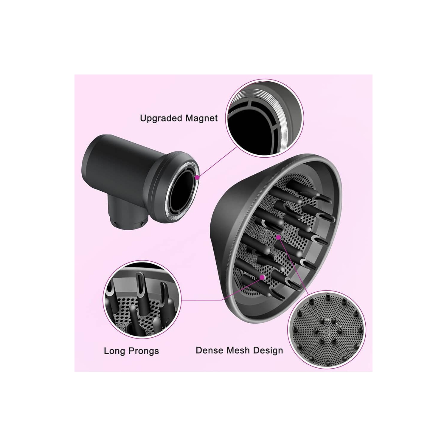 Diffuser and Adaptor for Dyson Airwrap Styler | Converts Airwrap Styler into Hair Dryer Combination | Compatible Hair Styling Tool Accessories for