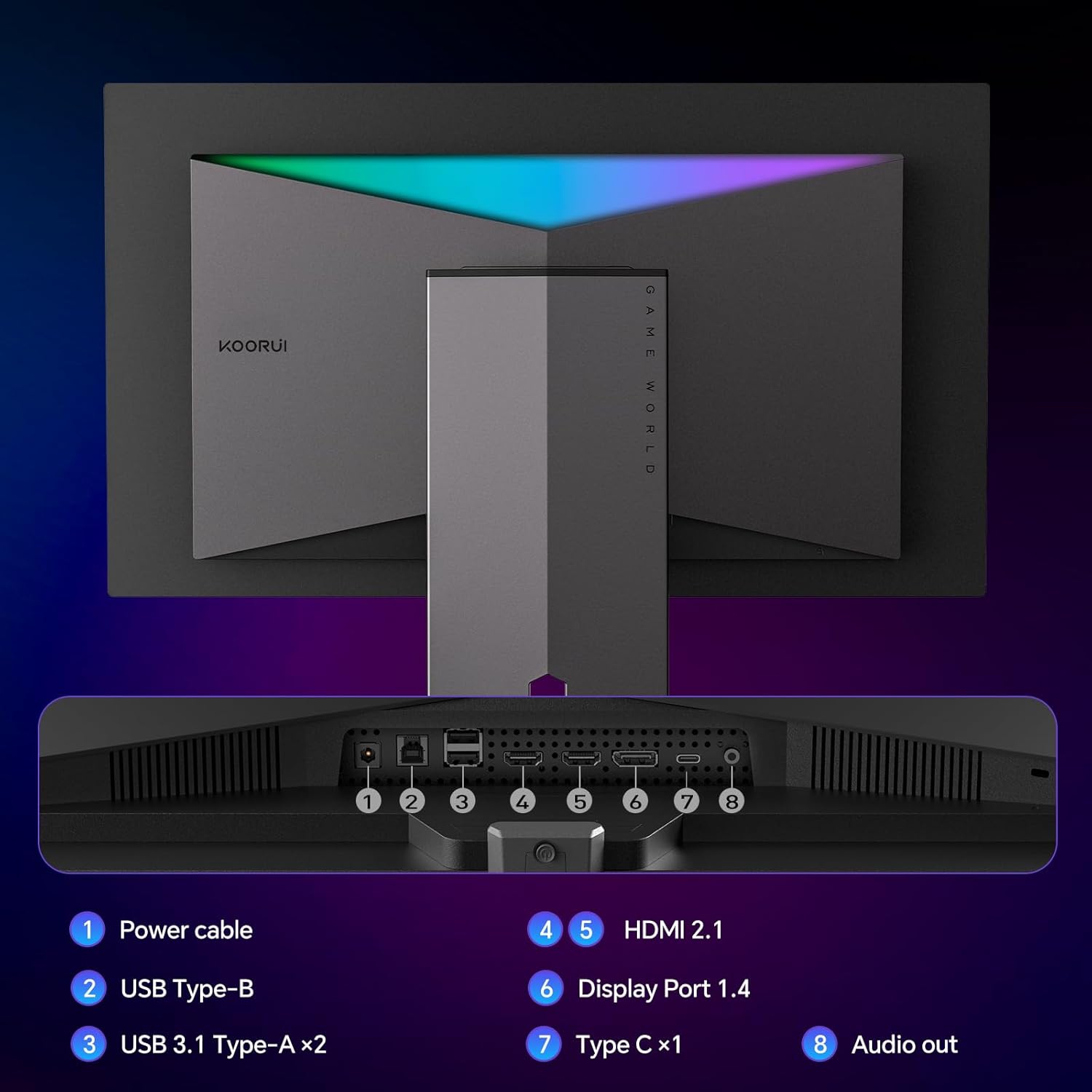 KOORUI 31.5" 3840 x 2160 240 Hz QD-OLED Gaming Monitor FreeSync Premium & G-Sync Compatible 98% DCI-P3 S3241XO