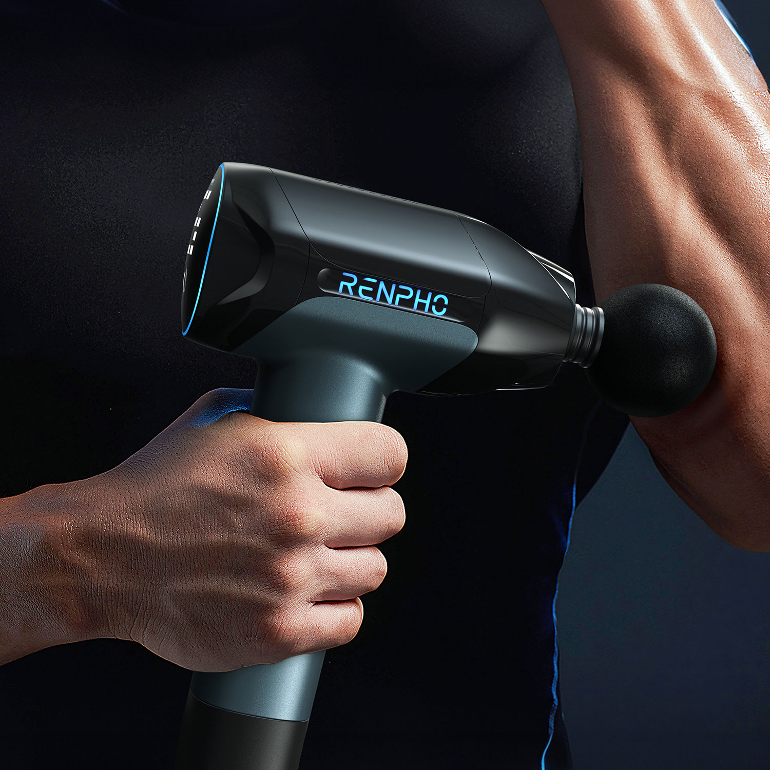 Renpho Reach 2 Thermacool Massage Gun with Removable Handle - Black