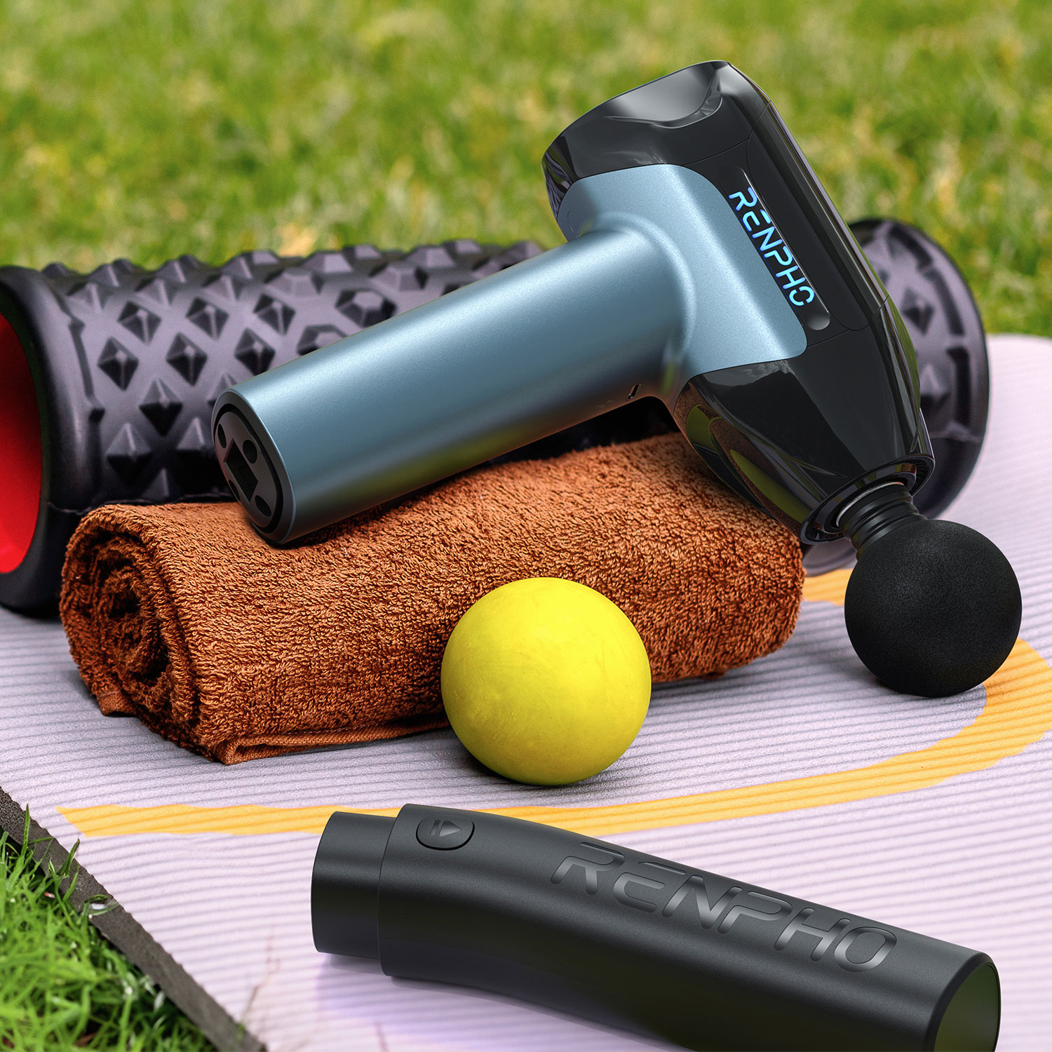 Renpho Reach 2 Thermacool Massage Gun with Removable Handle - Black