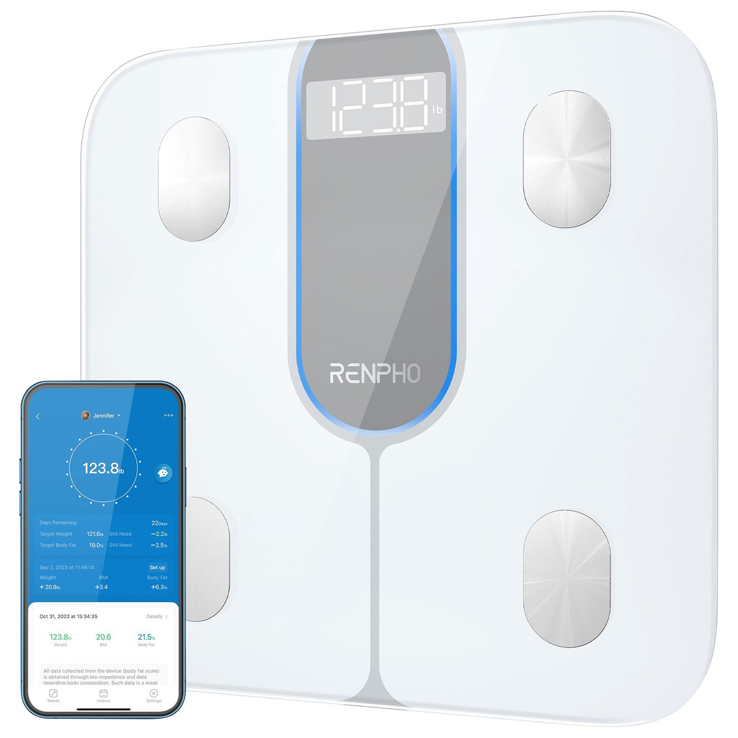 Renpho Elis 1C Bluetooth Smart Scale - White