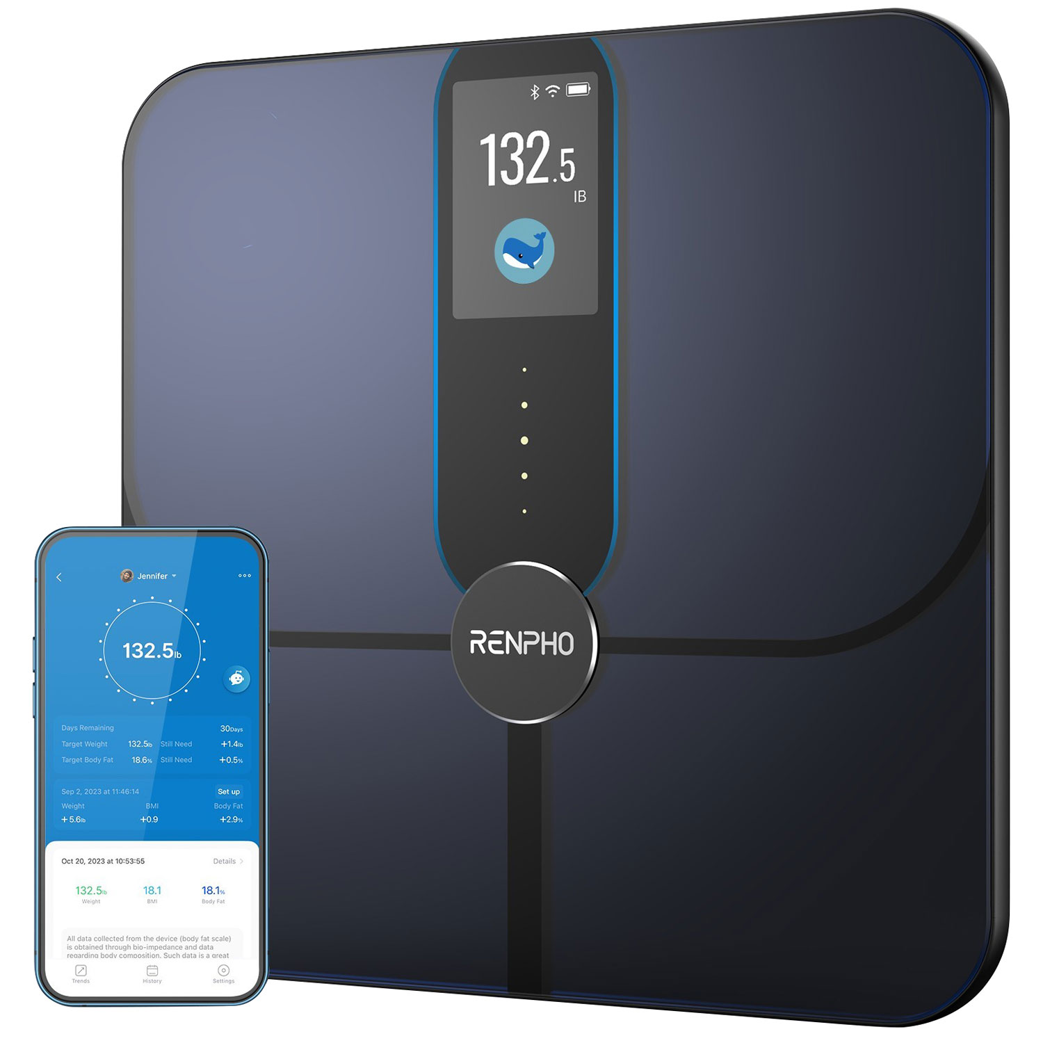 Pèse-personne intelligent Elis Nova de Renpho - Noir