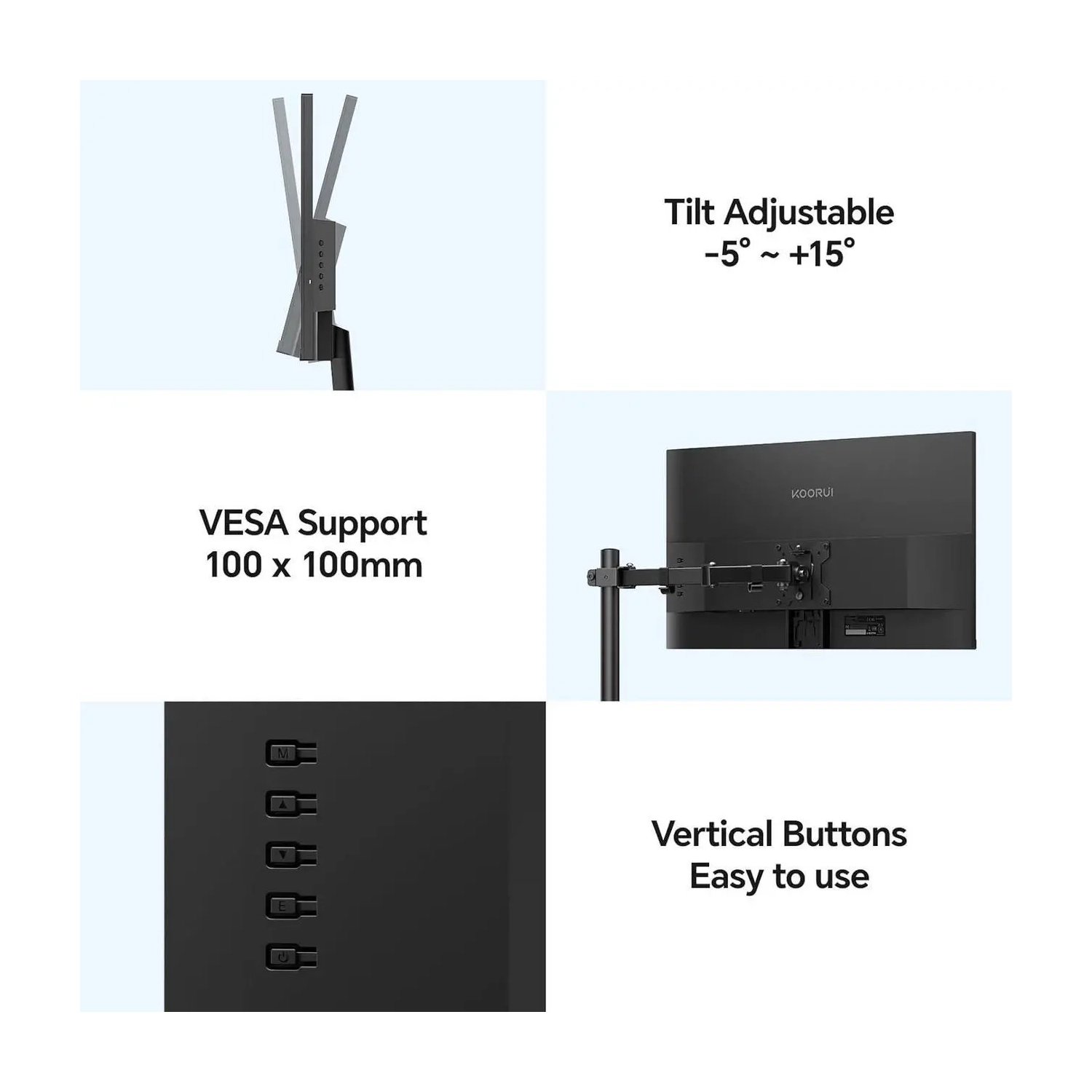 KOORUI 27" 2560 x 1440 120 Hz IPS Gaming Monitor 1 ms 99% SRGB Flat Panel E2721H