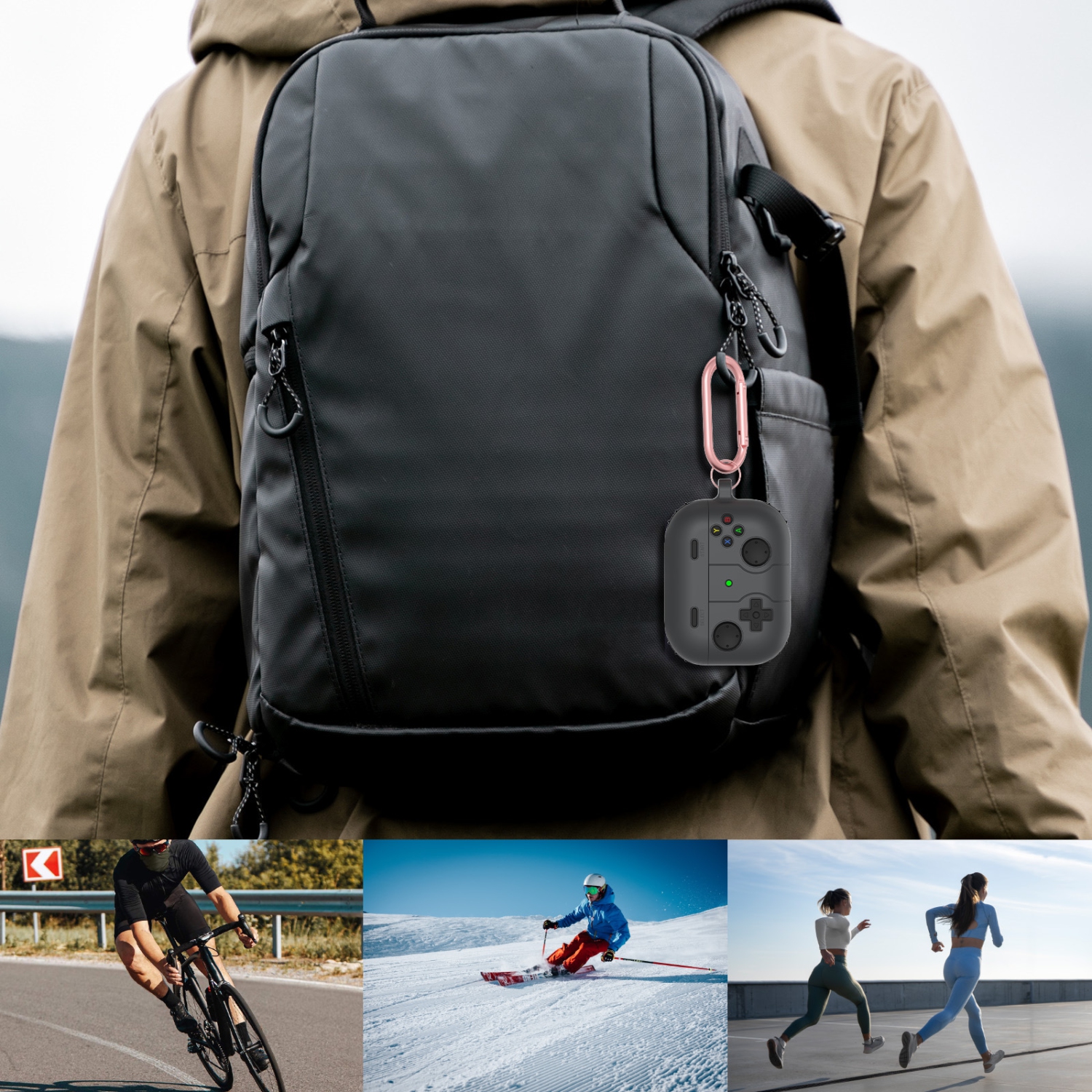 Protective case for airpods pro/pro2, heavy duty case with keychain - case only