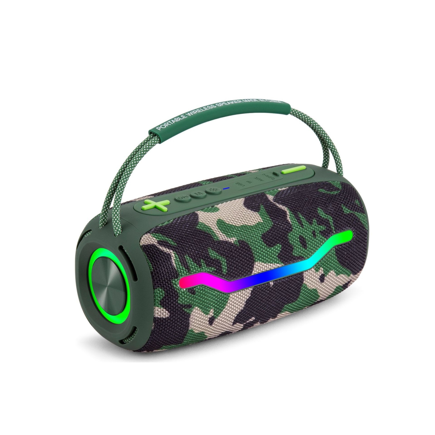 BOX520 portable wireless Bluetooth speaker, atmosphere light, subwoofer, home and outdoor dual-use, card support, desktop speaker, voice prompt -