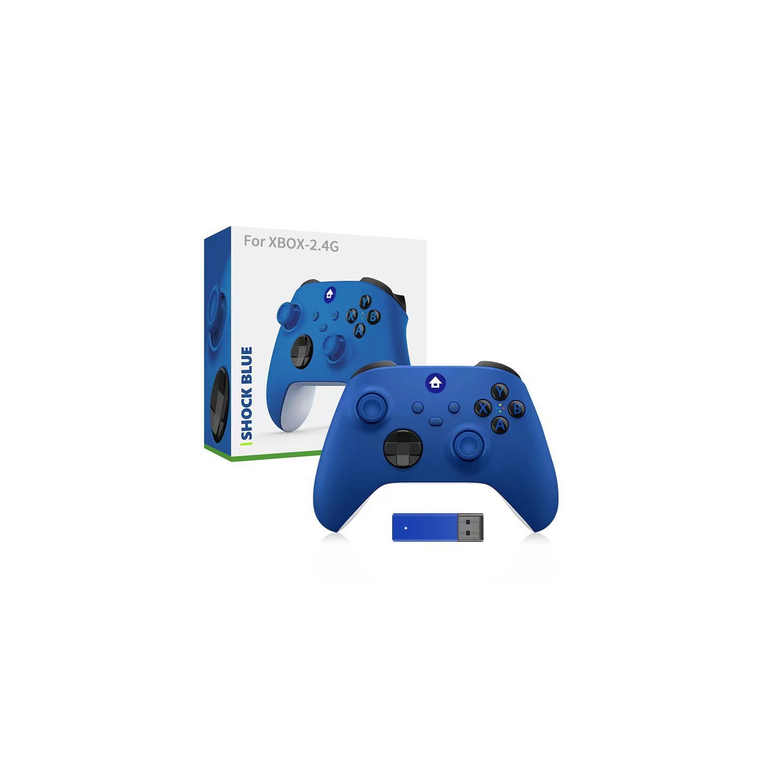 Xbox Series X/S wireless 2.4G controller, trigger vibration motor, multi-platform compatibility, long-lasting battery life, supports Xbox/PC/- blue