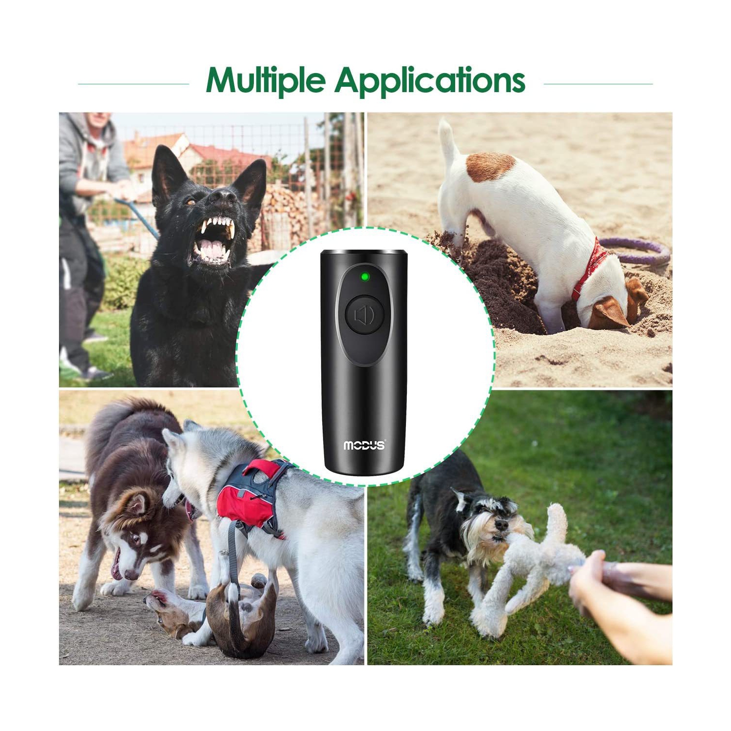 Appareil d'entraînement à ultrasons portatif pour chien avec dresseur à chien, anti-aboiement à ultrasons pour chien, indicateur LED d'entraînement