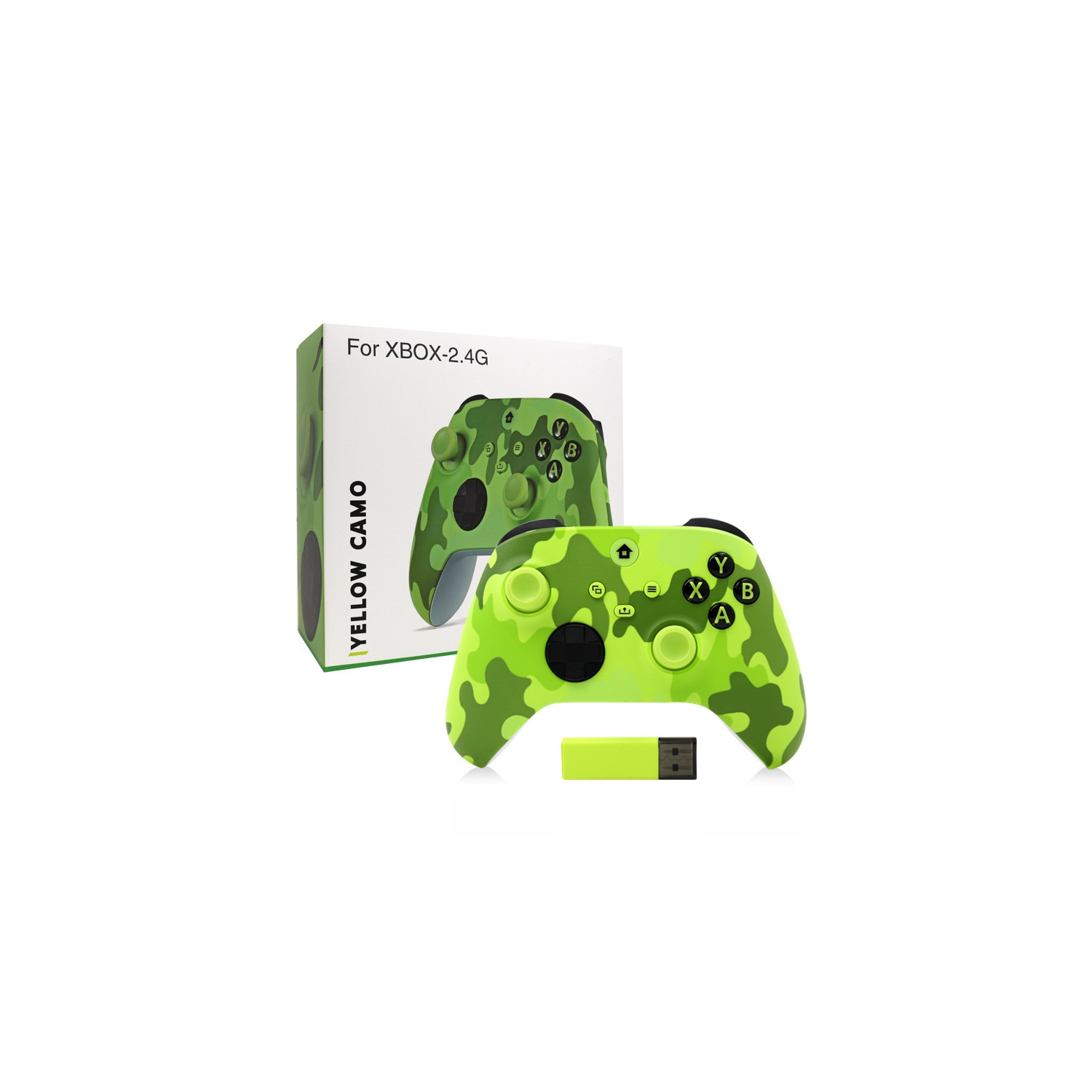 Xbox Series X/S wireless 2.4G controller, trigger vibration motor, multi-platform compatibility, long-lasting battery life, supports Xbox/PC/ -Camo