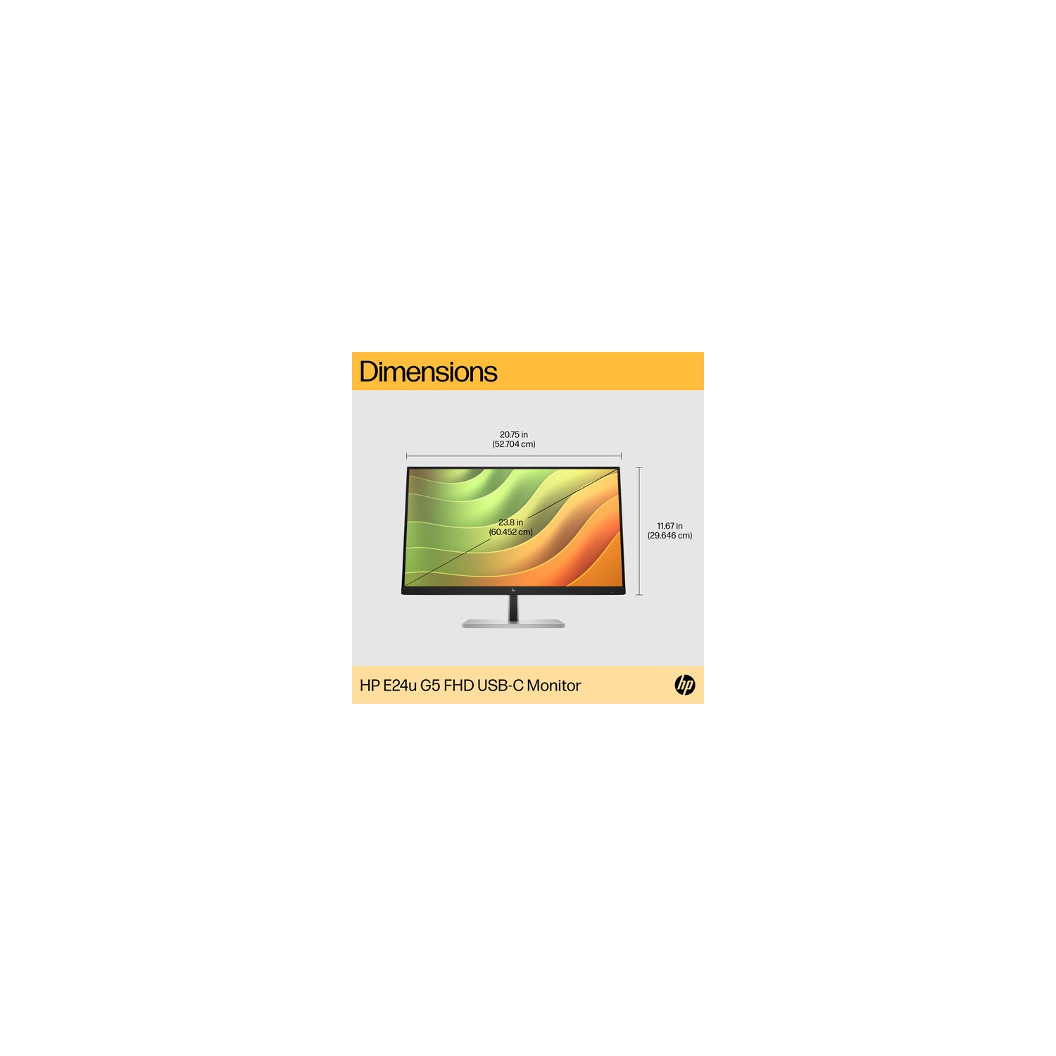 (Open Box)HP E24u G5 24" Class Full HD LCD Monitor Display Output - HDMI/Display Port/USB-C Manufacture warranty available until Nov 2027