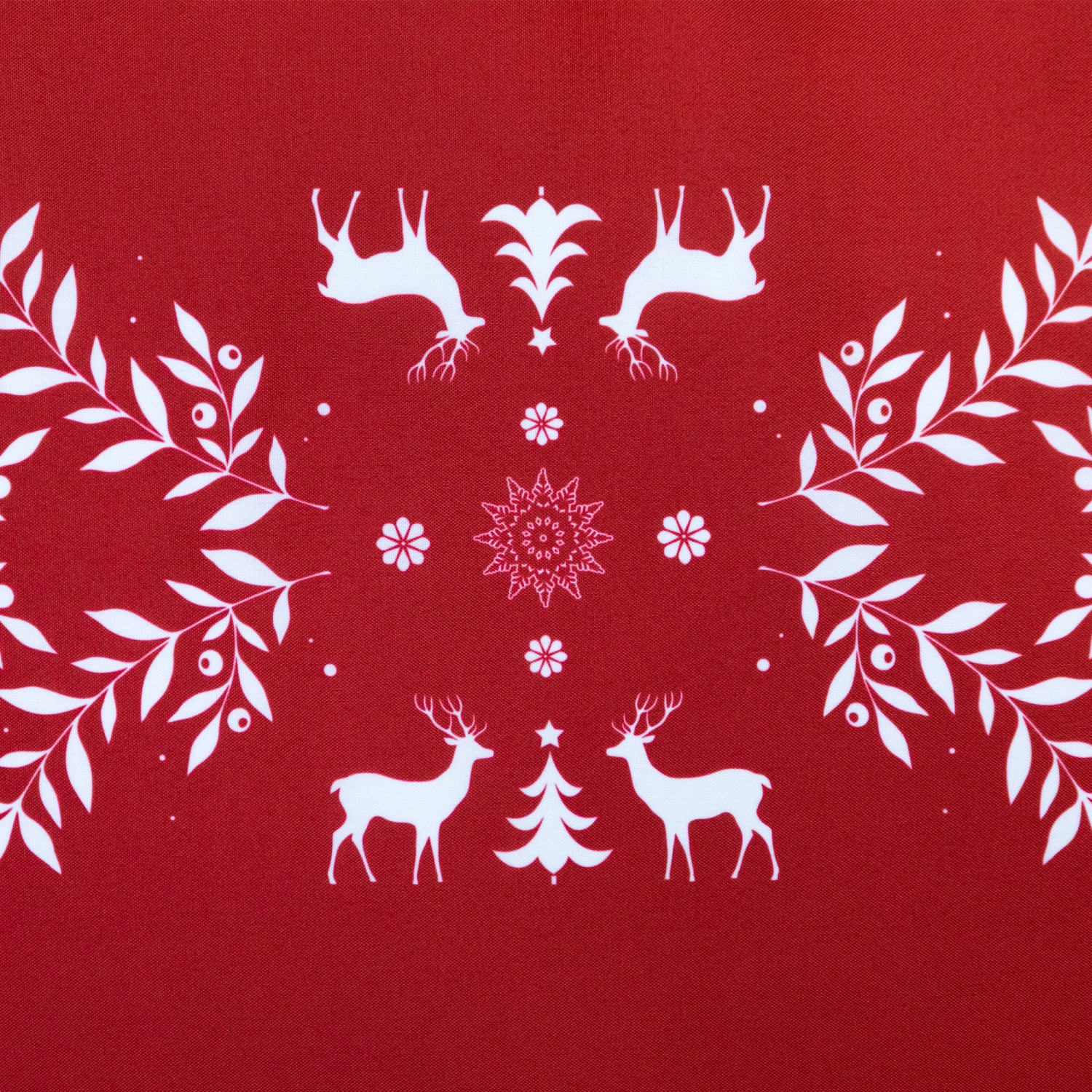 Reindeer and Snowflakes Rectangular Christmas Table Runner - 90"
