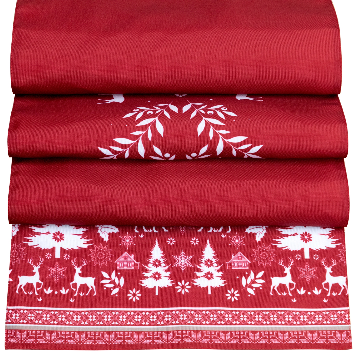 Reindeer and Snowflakes Rectangular Christmas Table Runner - 90"