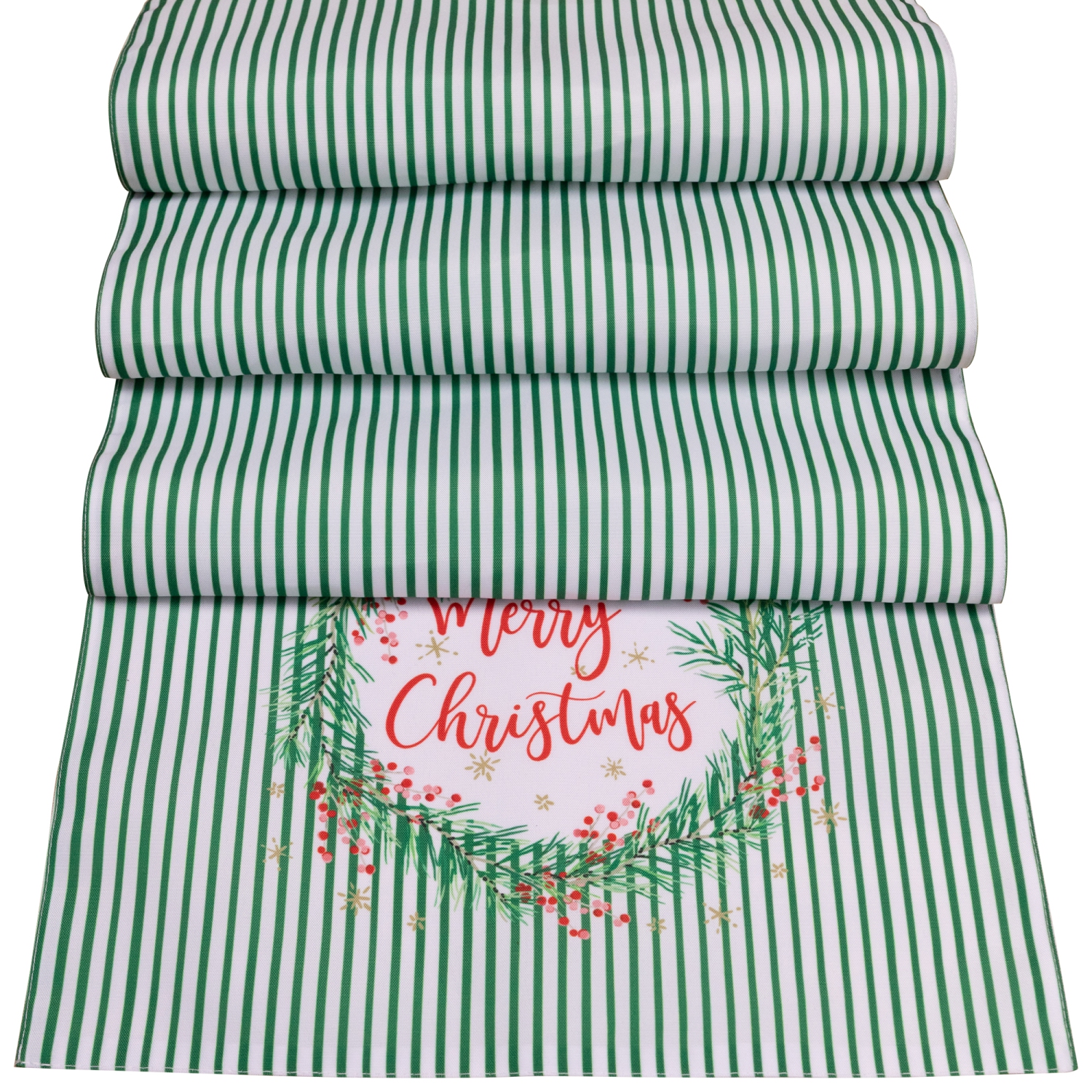 Striped Merry Christmas Rectangular Table Runner - 90"