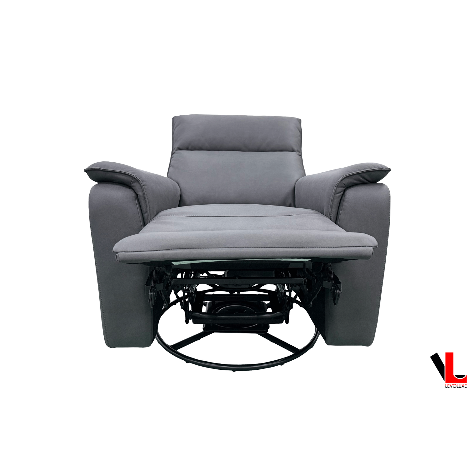 Levoluxe Sereno 36" Jaxxon Smoke Power Swivel Glider Reclining Chair