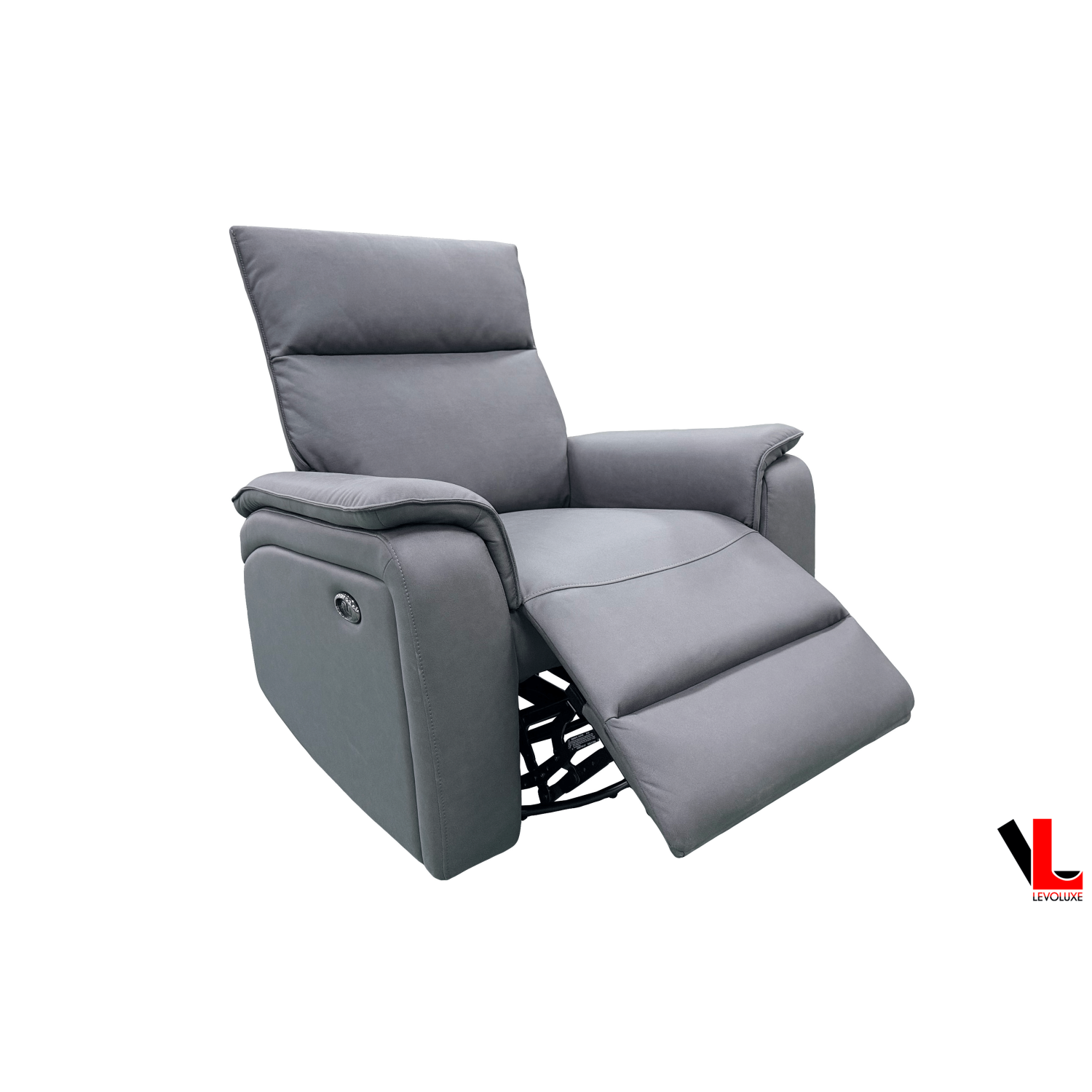 Levoluxe Sereno 36" Jaxxon Smoke Power Swivel Glider Reclining Chair