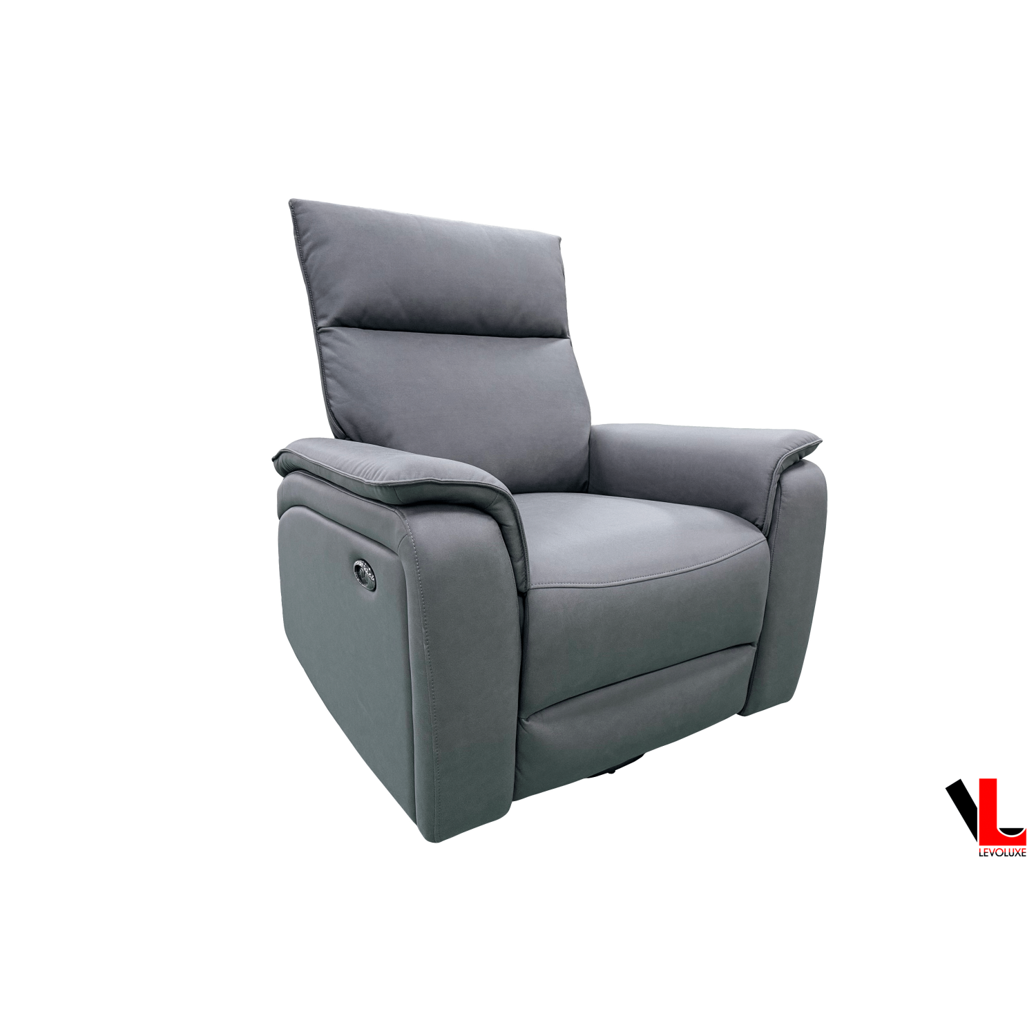 Levoluxe Sereno 36" Jaxxon Smoke Power Swivel Glider Reclining Chair
