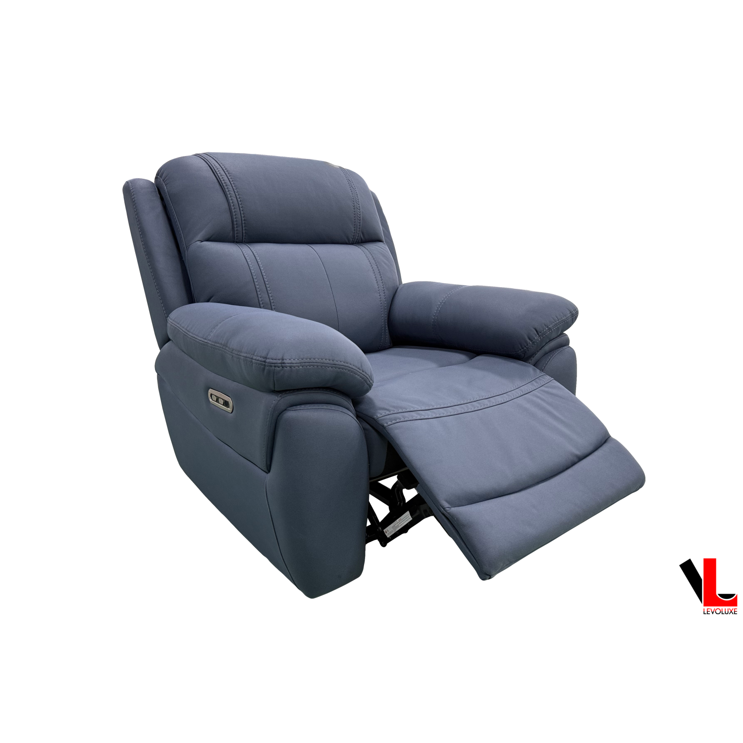 Fauteuil inclinable électrique Jaxxon bleu de 40,5 po Regent de Levoluxe avec appuie-tête électrique