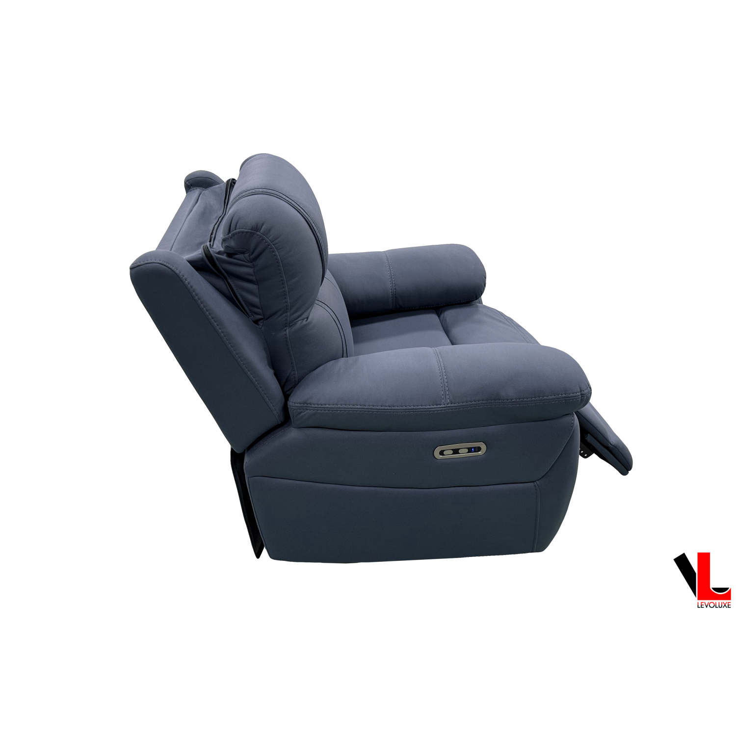 Fauteuil inclinable électrique Jaxxon bleu de 40,5 po Regent de Levoluxe avec appuie-tête électrique