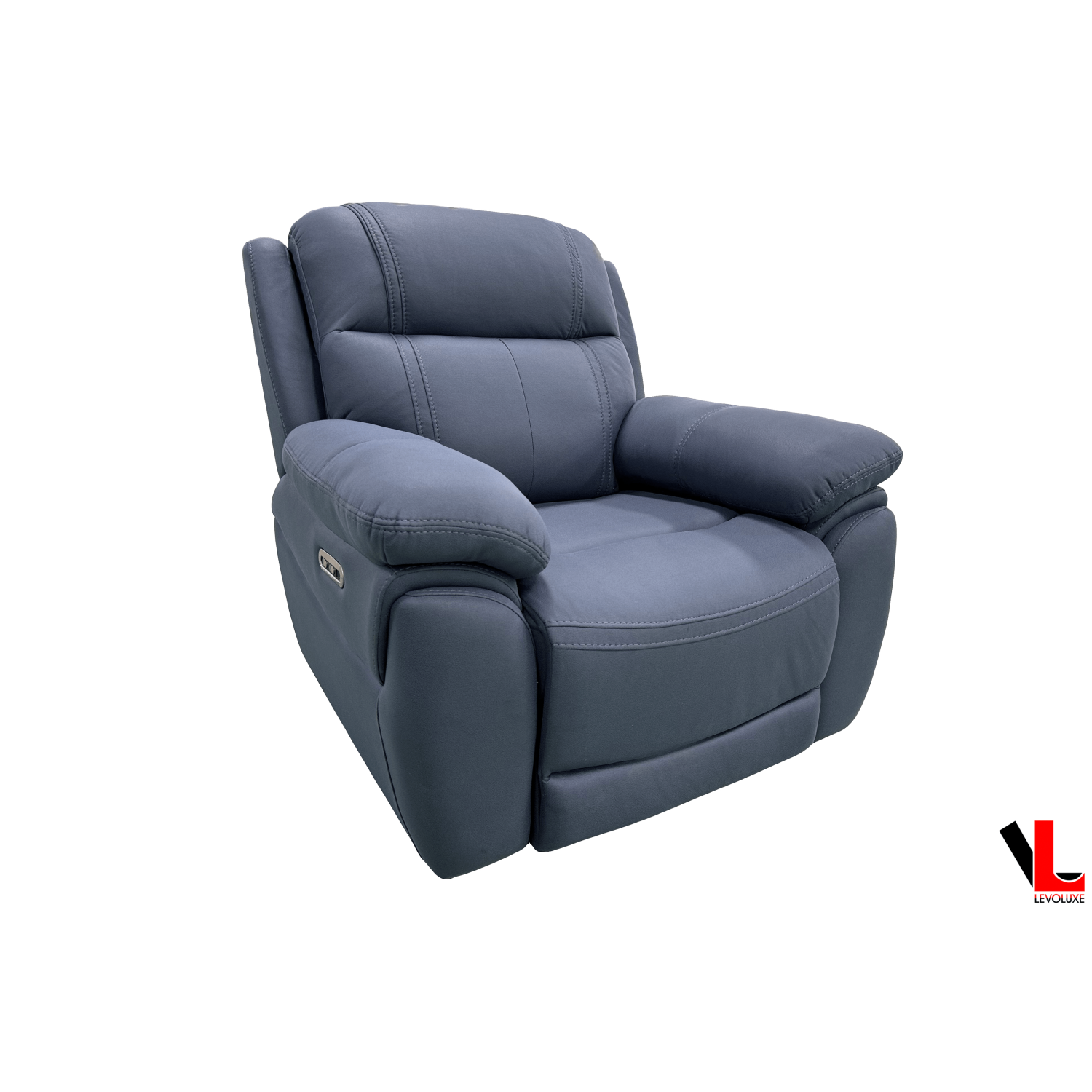 Fauteuil inclinable électrique Jaxxon bleu de 40,5 po Regent de Levoluxe avec appuie-tête électrique