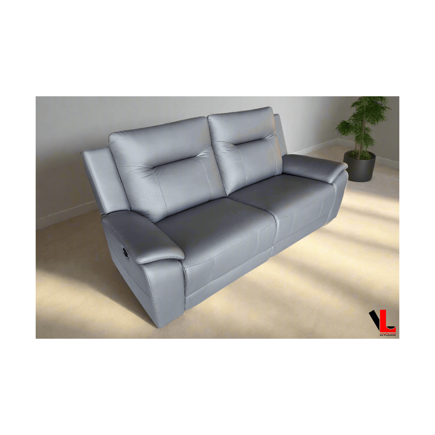 Causeuse inclinable électrique à 2 places Avante de 66 po en acier Jaxxon de Levoluxe