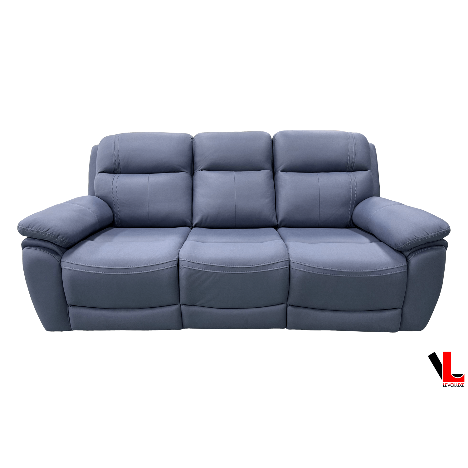 Ensemble de 2 pièces avec divan et causeuse inclinables électriques Regent de Levoluxe, bleu Jaxxon