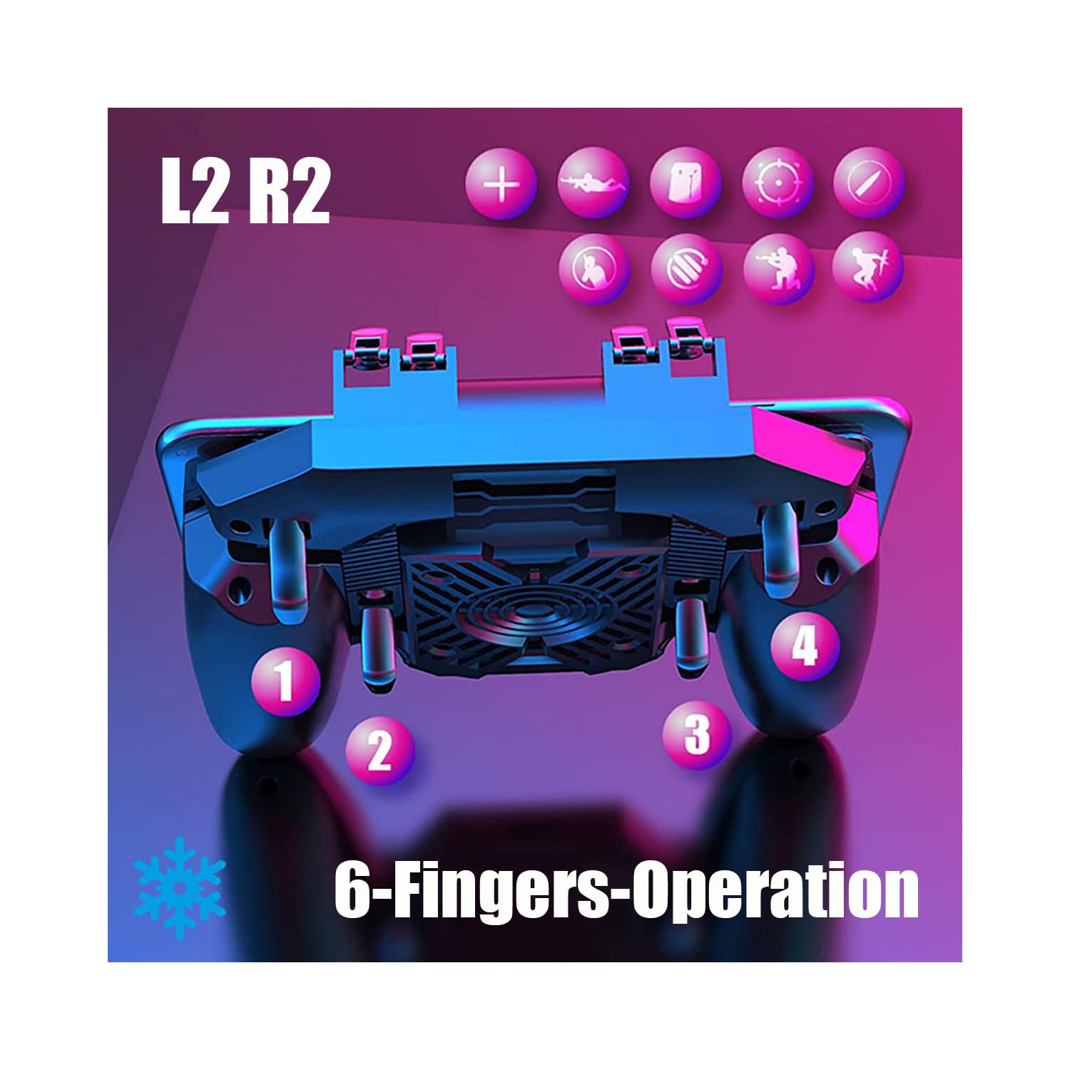 Chicken-eating artifact game handle six-finger operation semiconductor heat dissipation ice-sealed cooling heat dissipation handle suitable for