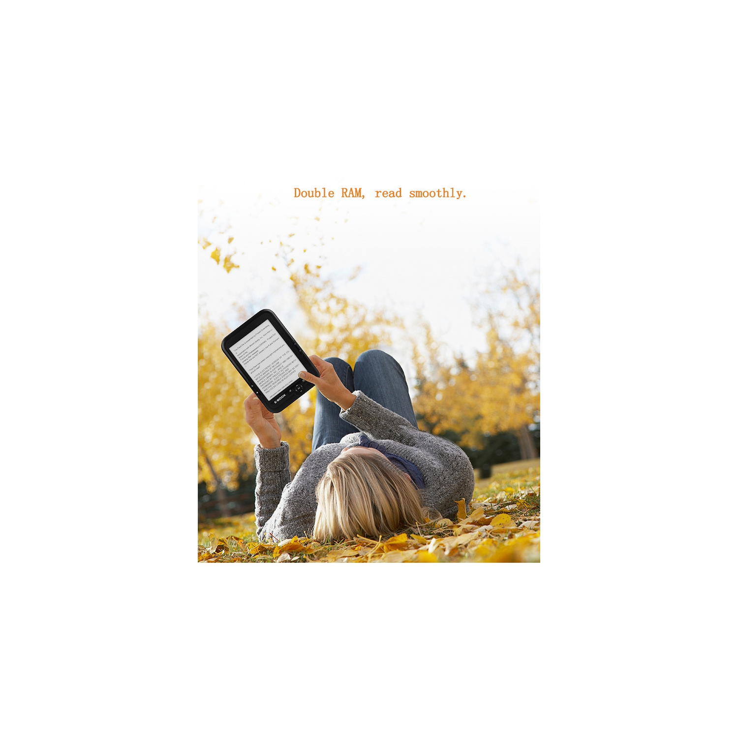 Liseuse, écran tactile HD antireflet à encre électronique de 6 po, lecteur électronique 1024 x 768 avec deux mémoires, police réglable, lecteur