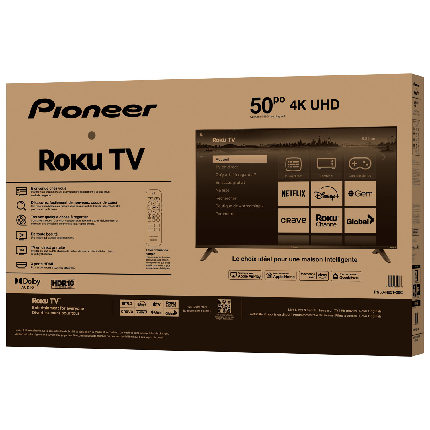 Téléviseur intelligent Roku TV ACL UHD 4K de 50 po série R851 de Pioneer - 2025 - Exclusivité Best Buy