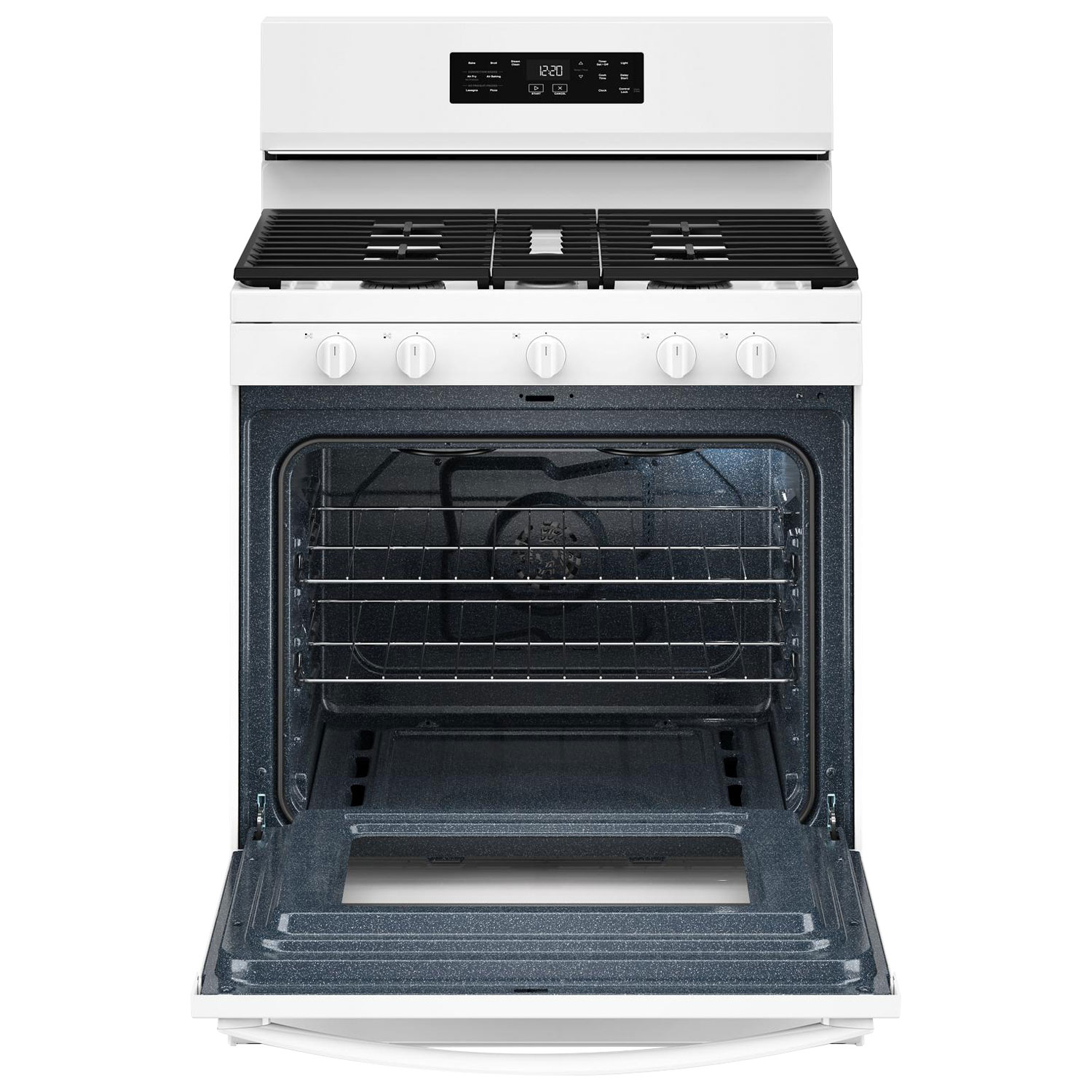 Whirlpool 30" 5.0 Cu. Ft. Fan Convection 5-Burner Freestanding Gas Air Fry Range - White