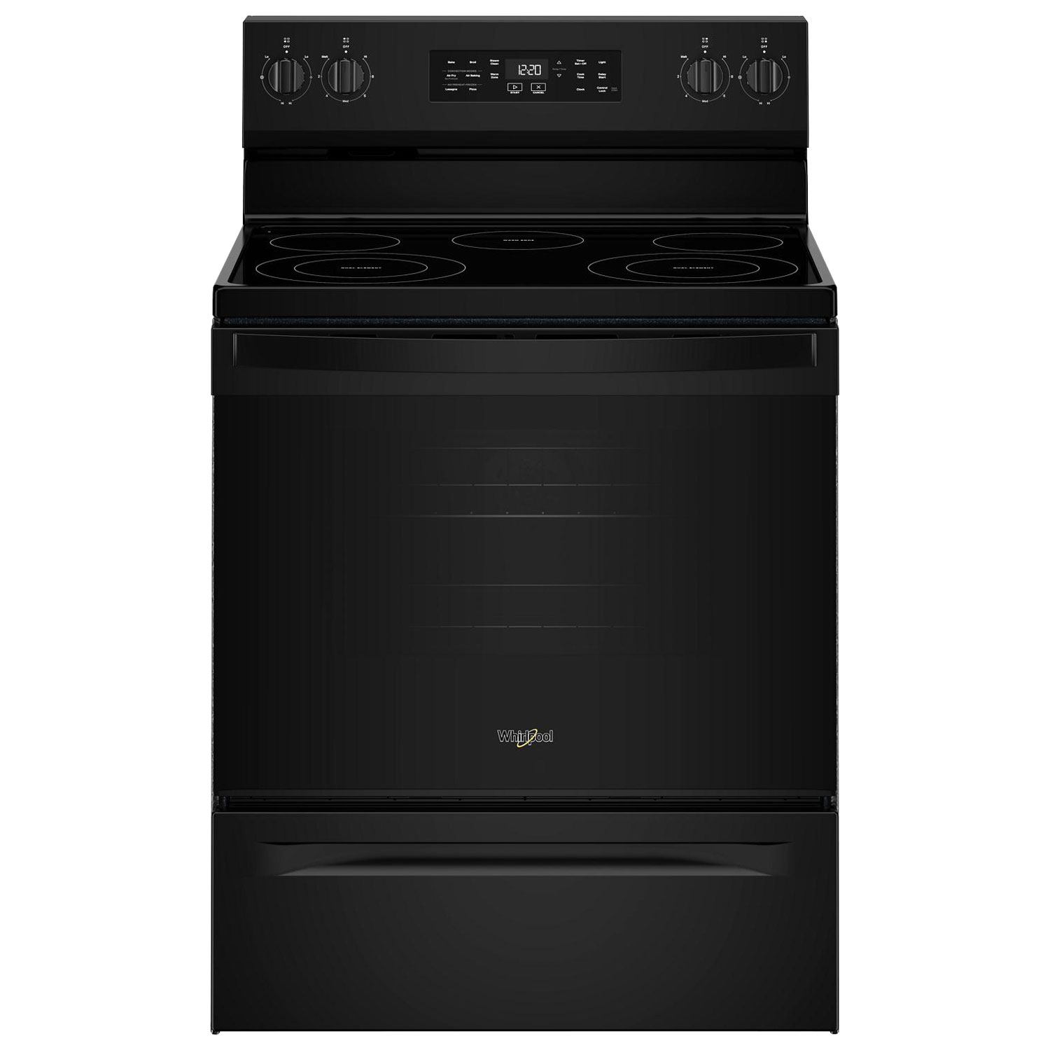 Whirlpool 30" 5.3 Cu. Ft. Fan Convection 5-Element Freestanding Electric Air Fry Range - Black