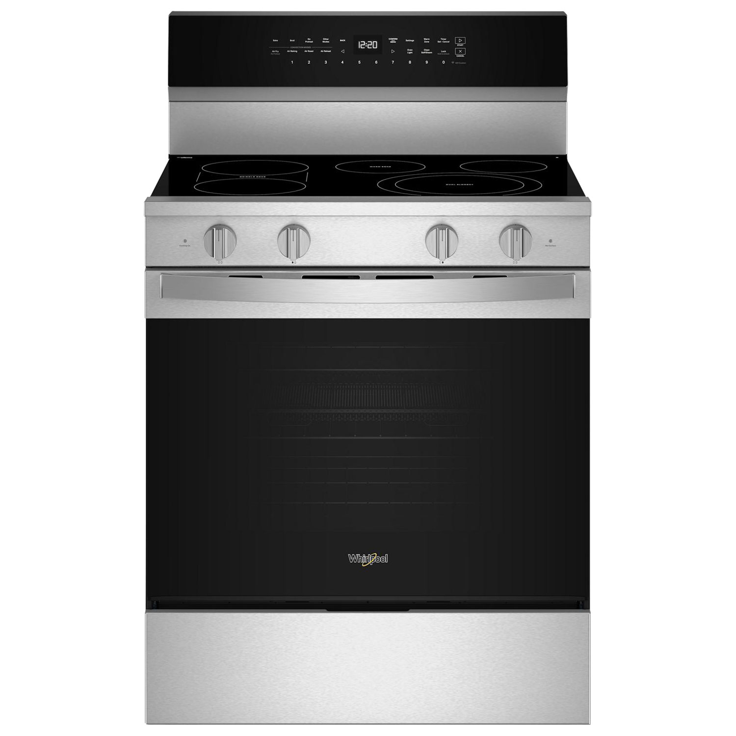 Cuisinière électrique autonome à 5 éléments avec convection véritable et friture à l'air 5,3 pi³ 30 po de Whirlpool - Acier inoxydable