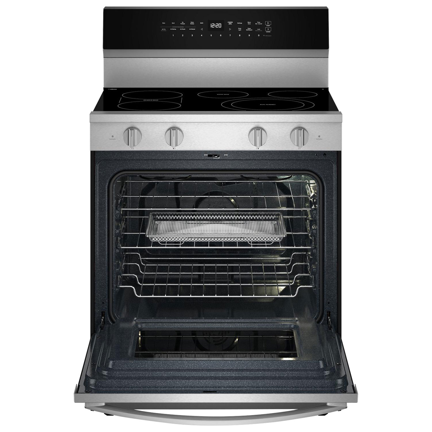 Cuisinière électrique autonome à 5 éléments avec convection véritable et friture à l'air 5,3 pi³ 30 po de Whirlpool - Acier inoxydable