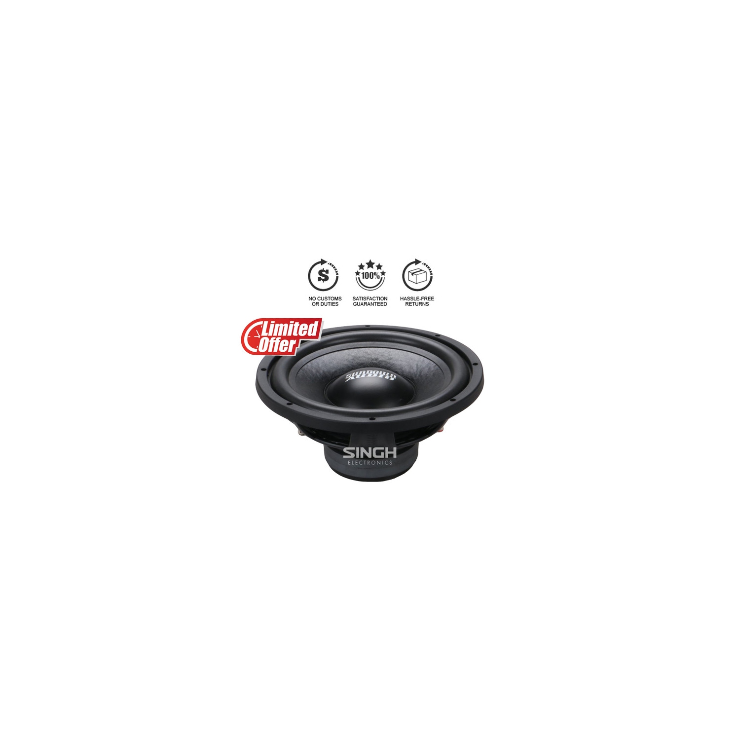 Haut-parleur d'extrêmes graves LCS-10 v2 D4 300&nbsp;W RMS de Sundown Audio - 4&nbsp;Ohm double