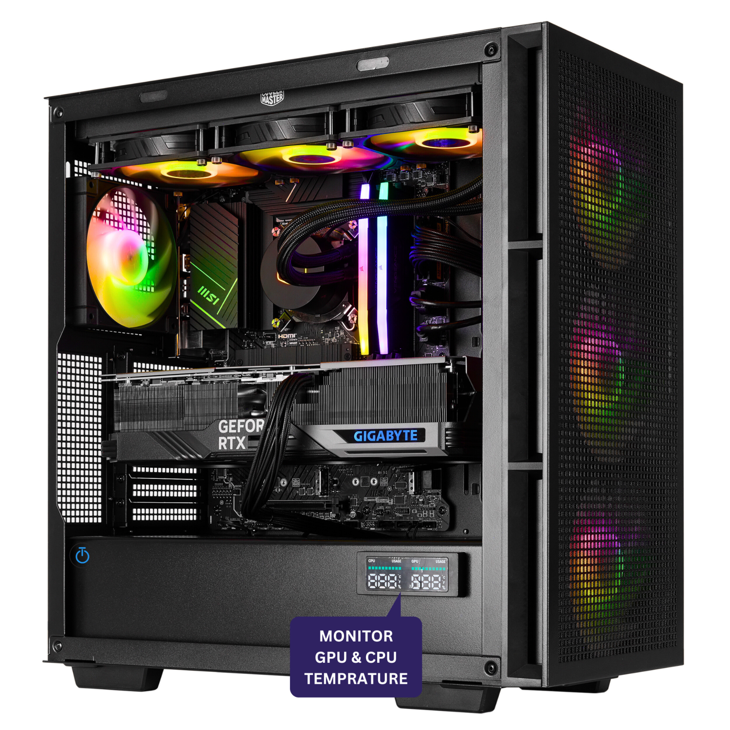 TECHNOID PRO Black Gaming PC – AMD RADEON RX 9070 XT – Intel Core Ultra 9 285K – 64GB DDR5 – 2TB SSD – AI Ready – VR Compatible – Win 11 Home