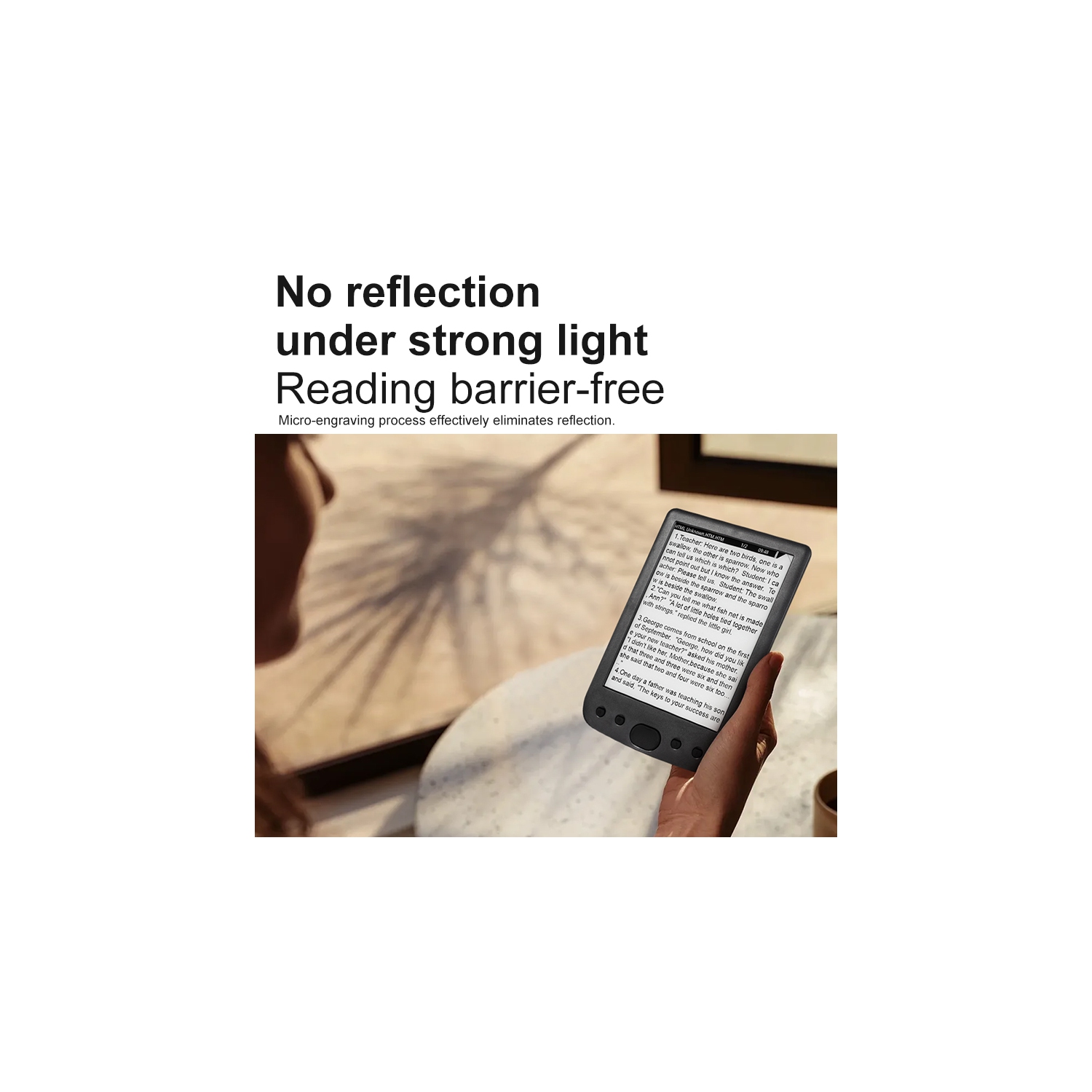 E-book reader 6 inches, eye protection e-book reader HD touch screen electronic ink technology, front light ink screen e-book reader - 512M+16GB