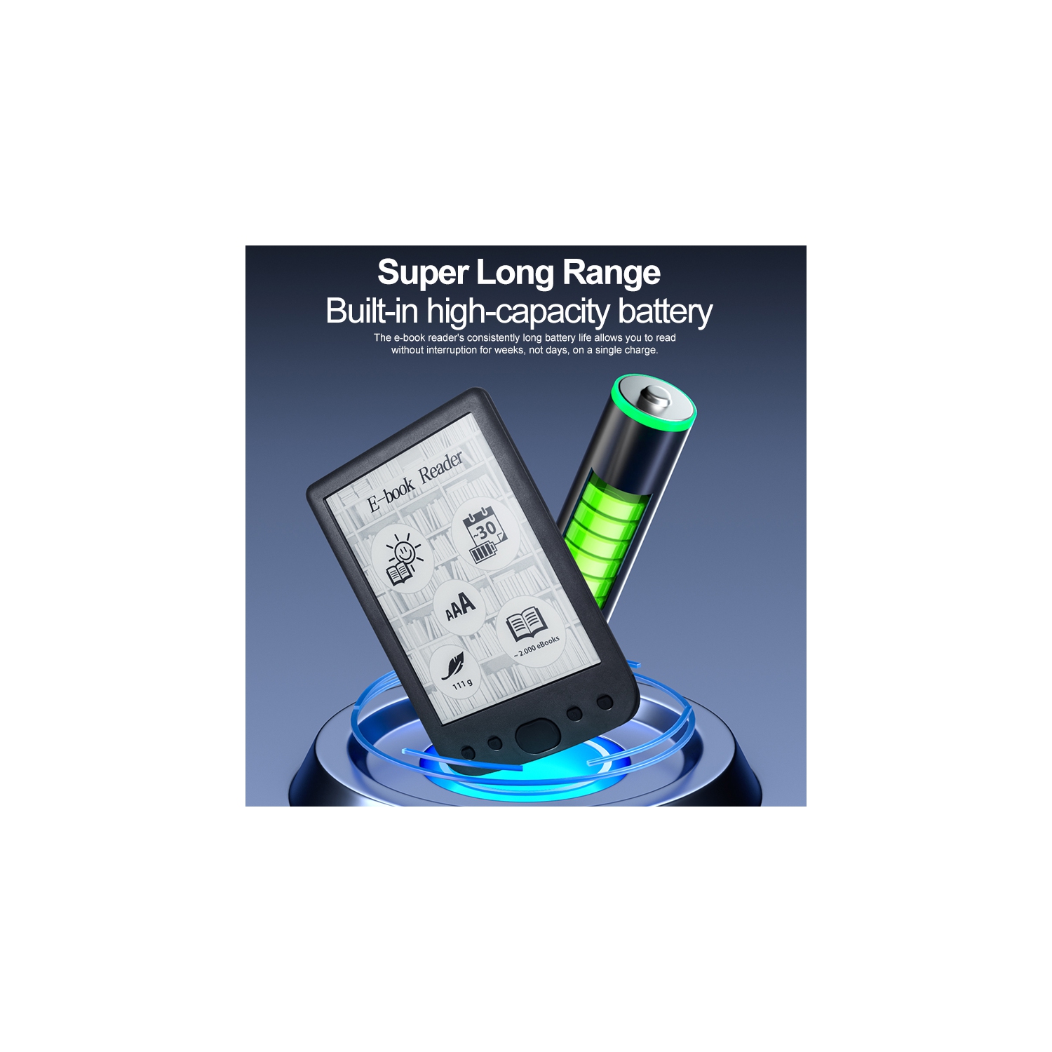 E-book reader 6 inches, eye protection e-book reader HD touch screen electronic ink technology, front light ink screen e-book reader - 512M+16GB