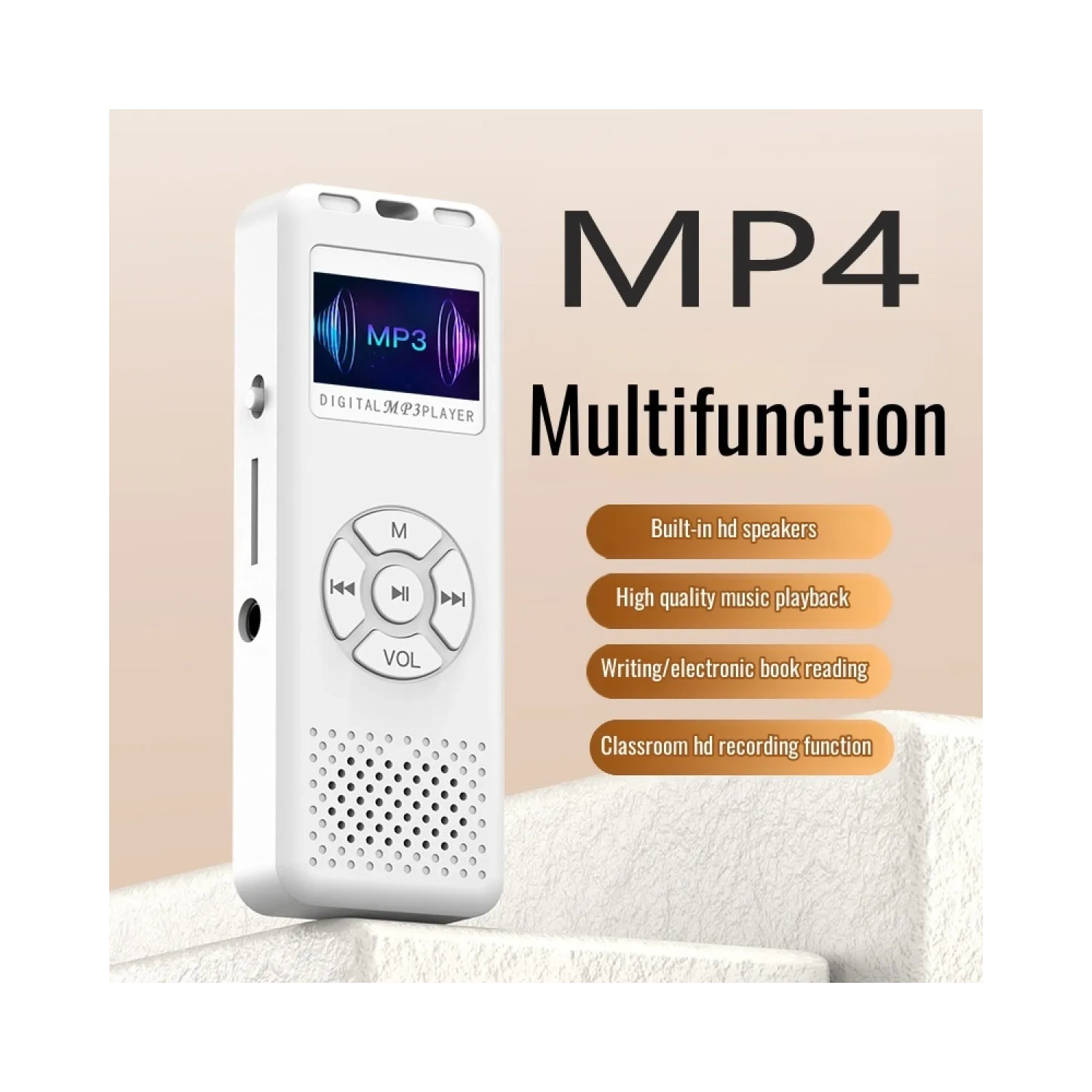 [16&nbsp;Go] Lecteur MP3 portatif avec son haute fidélité, radio FM, fonction d'enregistrement, lecteur de livres numériques - batterie 200&nbsp;mAh,