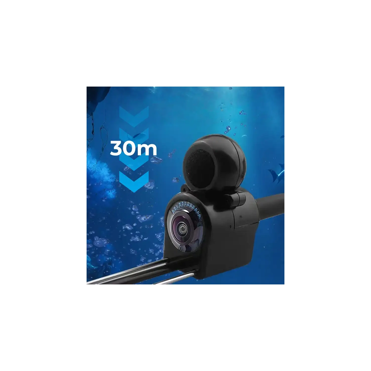 Caméra portative d'échosondeur de 5&nbsp;po Caméra de pêche sous-marine, vision nocturne infrarouge grand-angle 220°, caméra étanche IP65 pour la