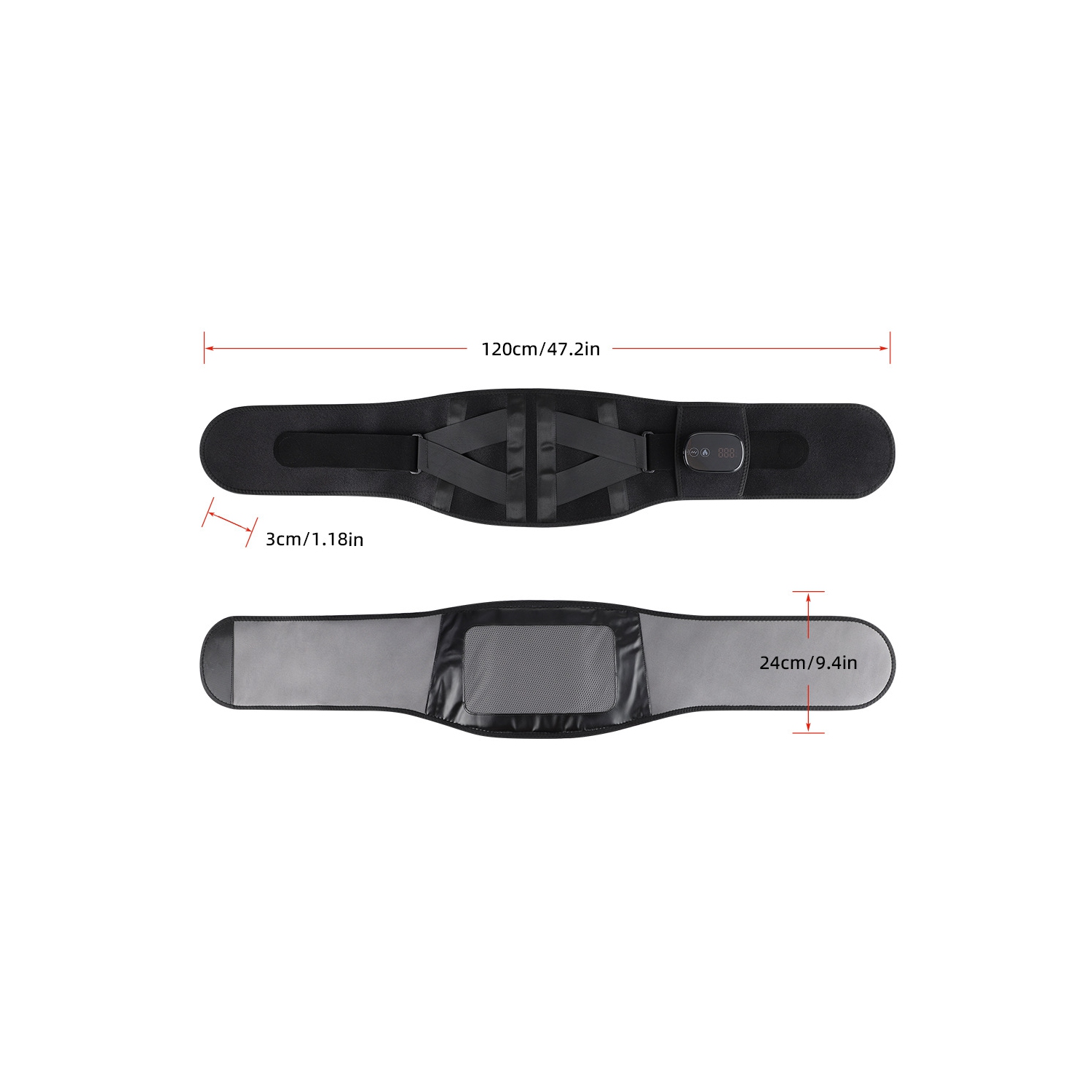 Red Light Therapy Belt for Body, Cordless Infrared Light Therapy Belt with Heating Vibration Massage, Portable Lower Back Massager for Back Shoulder