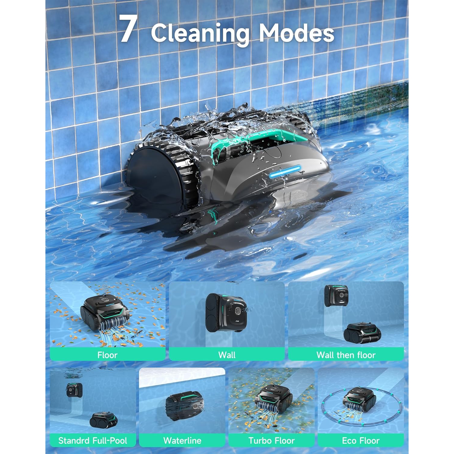 (2025 New) WYBOT C2 Inground Pool Vacuum Robot, Wall & Waterline Cleaning, Ultra-Fine Filtration, Cordless Robotic Pool Cleaner wtih Triple Motor