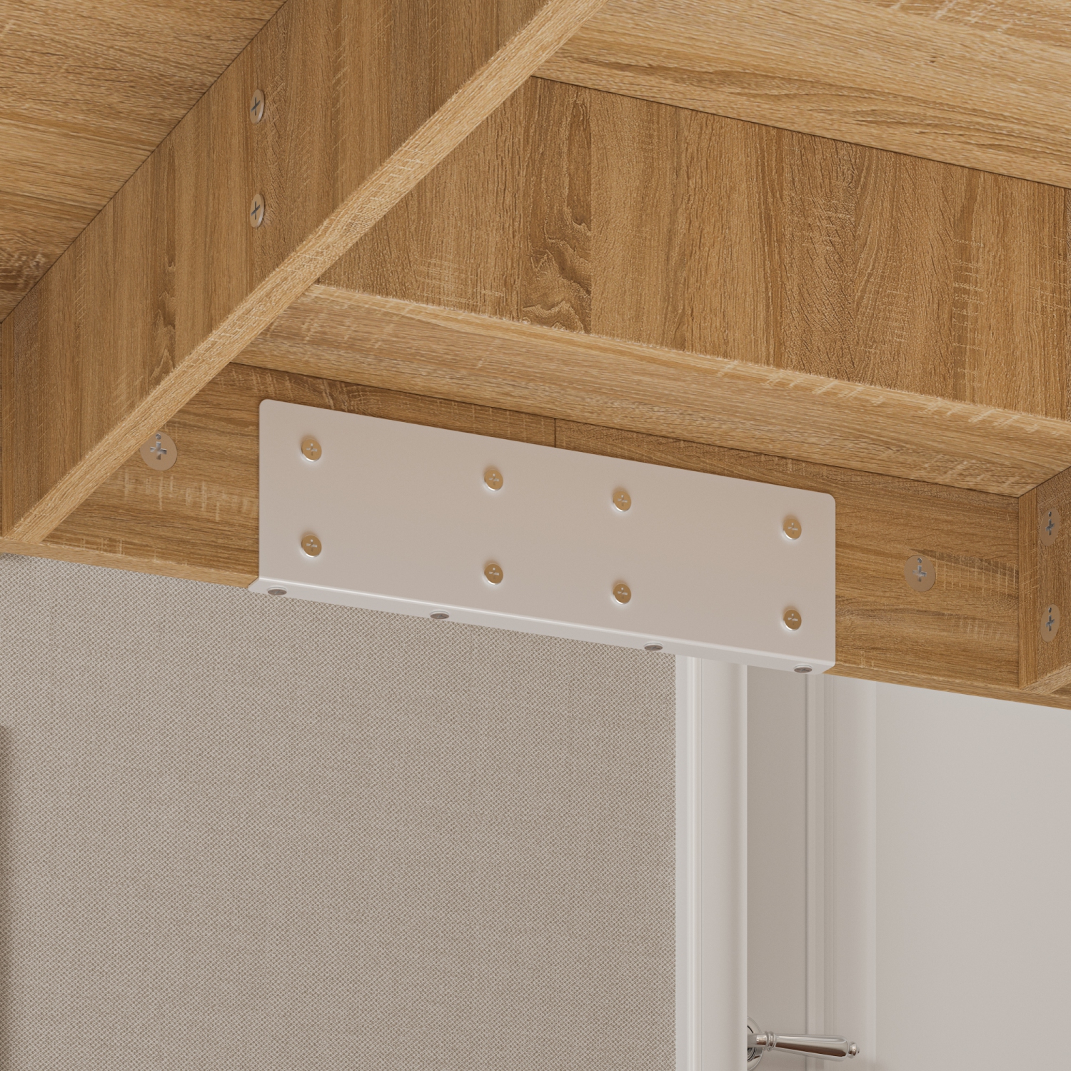 Famapy Modern 78.7-Inch Executive Office Desk with Wood Grain Top and White Base | Spacious Writing and Computer Desk for Home Office or Studio