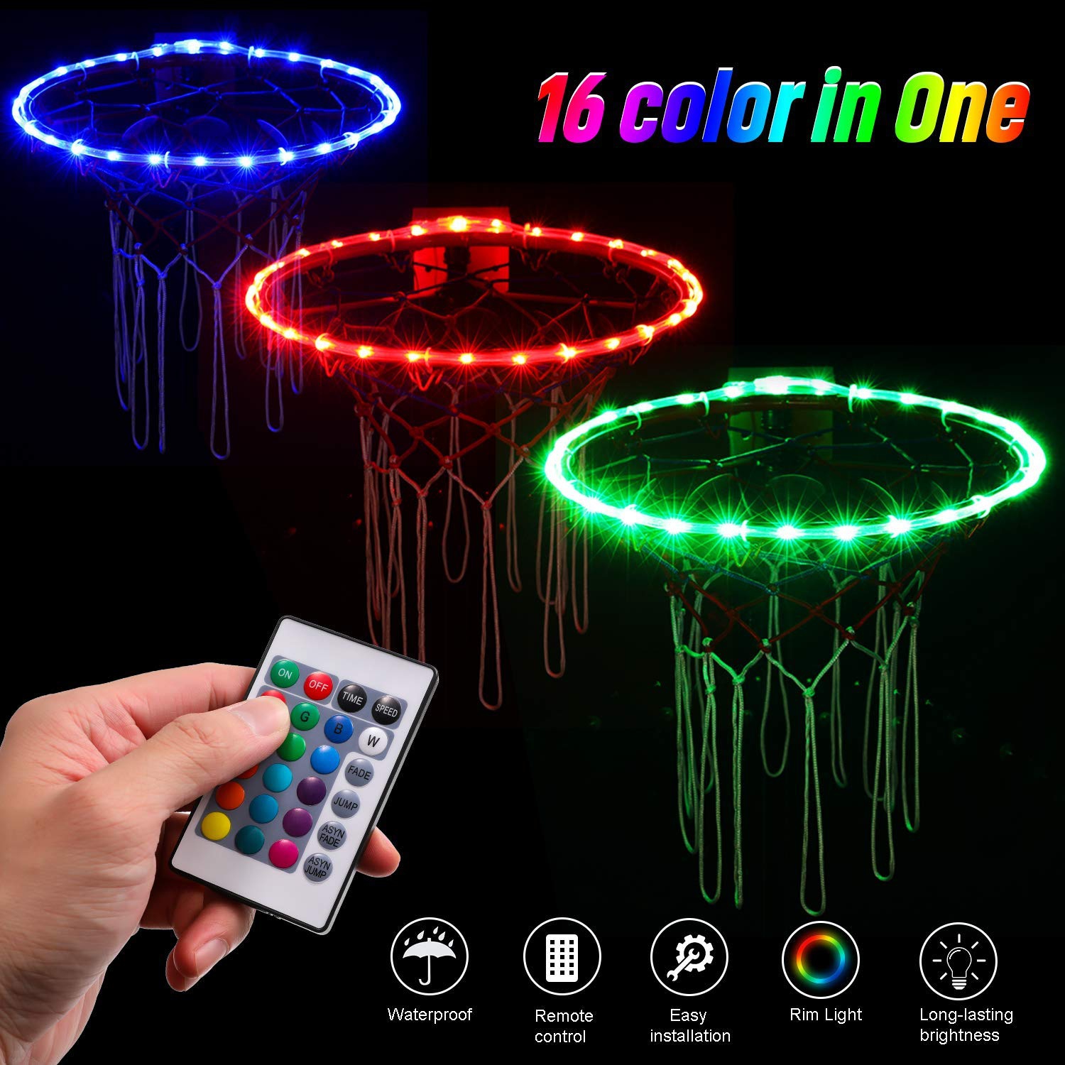Basketball Stand Lights, LED Basketball Frame Light String, Waterproof and Super Bright, Suitable for Outdoor Night Play, Great Gift for Kids