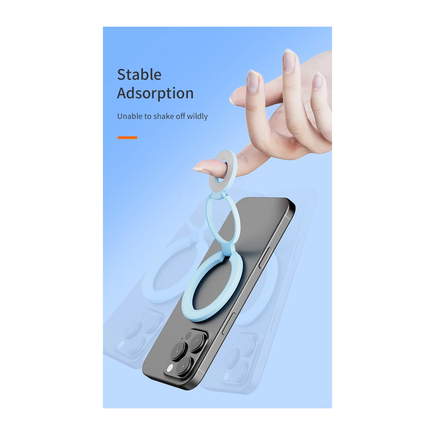 Support magnétique double face pour téléphone mobile MagSafe Support de bureau en métal Alliage de forme mince, prise rotative à 360 degrés pour les