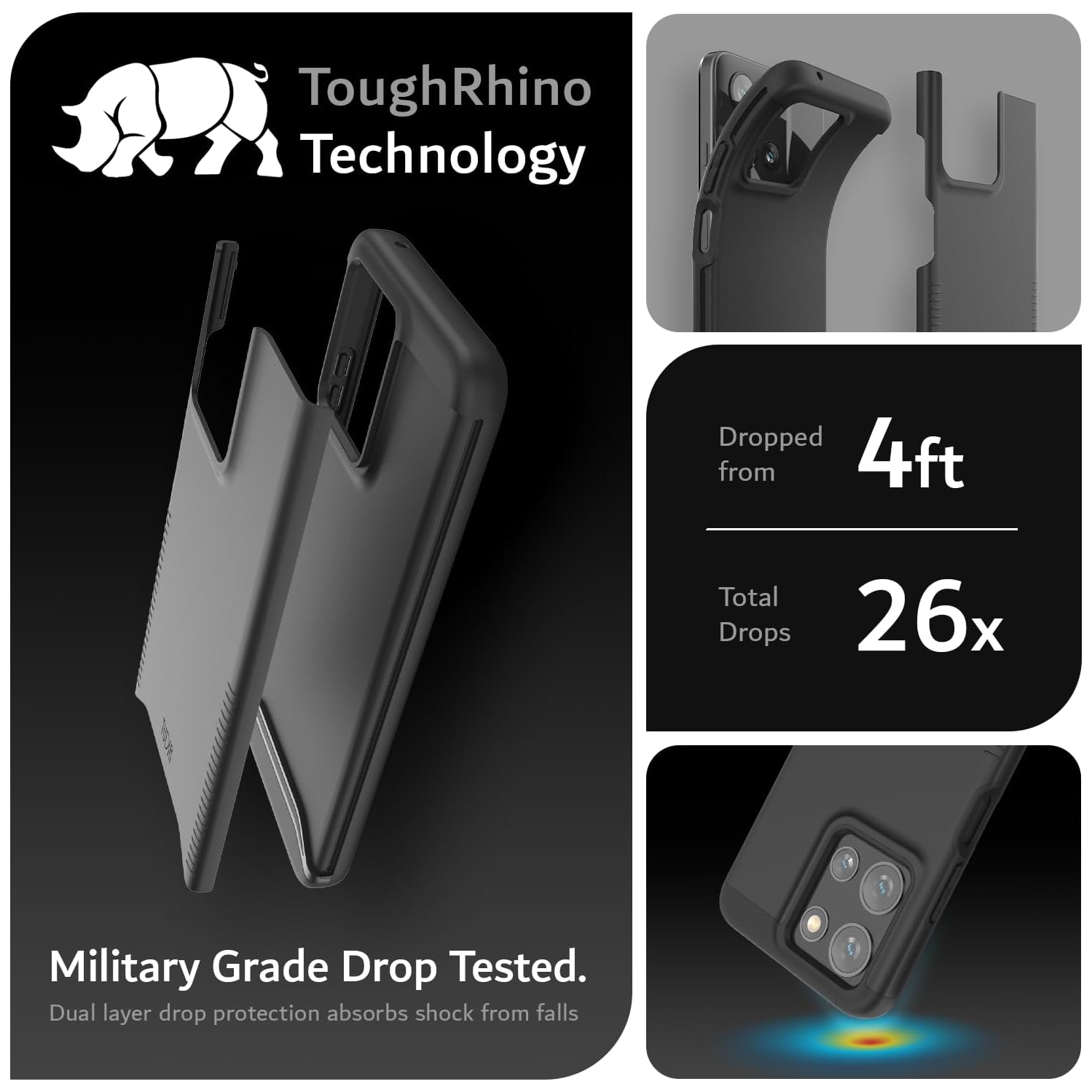 TUDIA Merge for Moto G 5G 2025 Case/Moto G Play 5G 2025 Case - Black