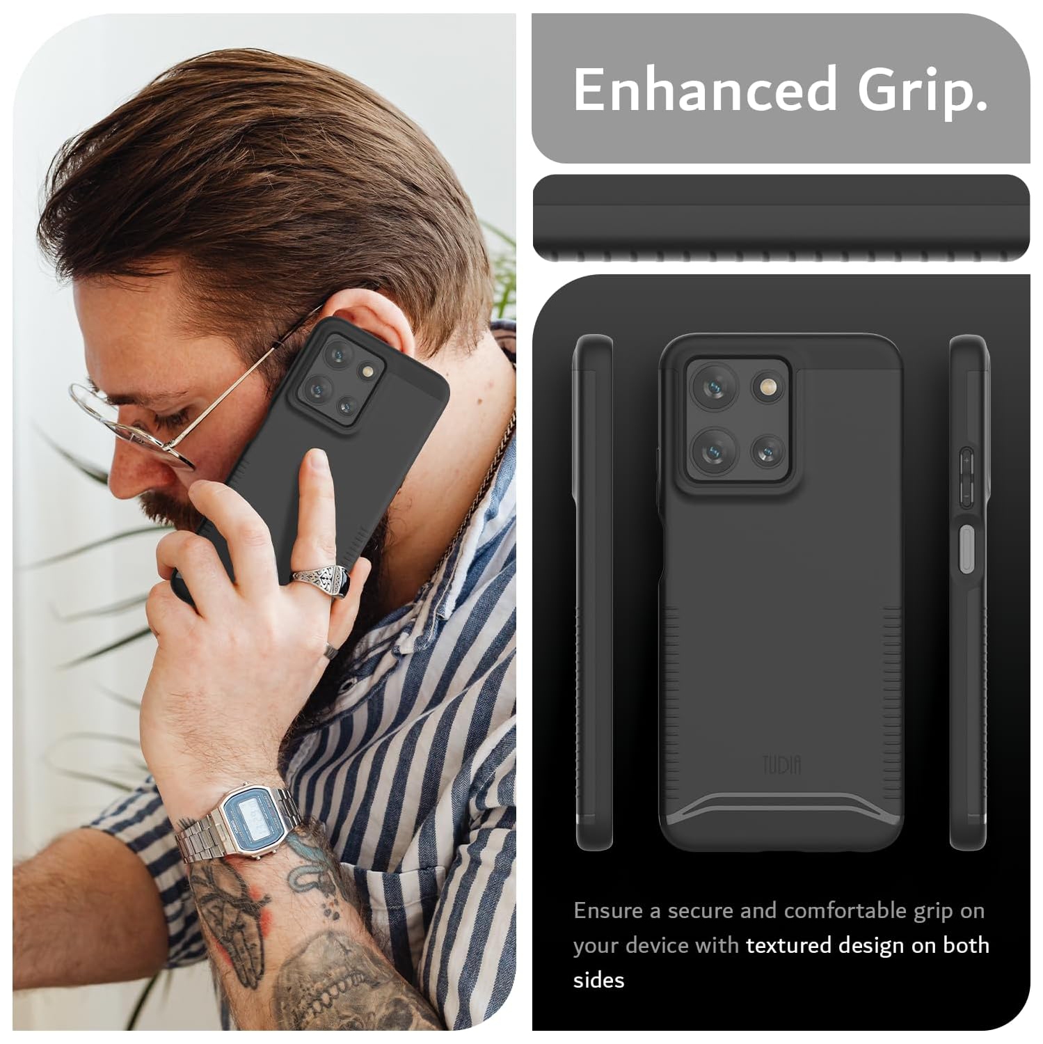 TUDIA Merge for Moto G 5G 2025 Case/Moto G Play 5G 2025 Case - Black