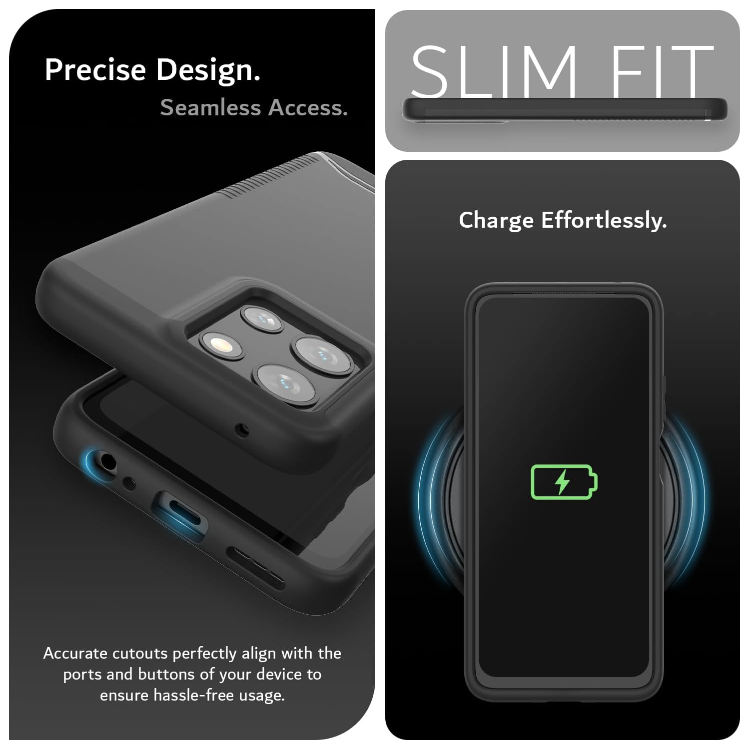 TUDIA Merge for Moto G 5G 2025 Case/Moto G Play 5G 2025 Case - Black