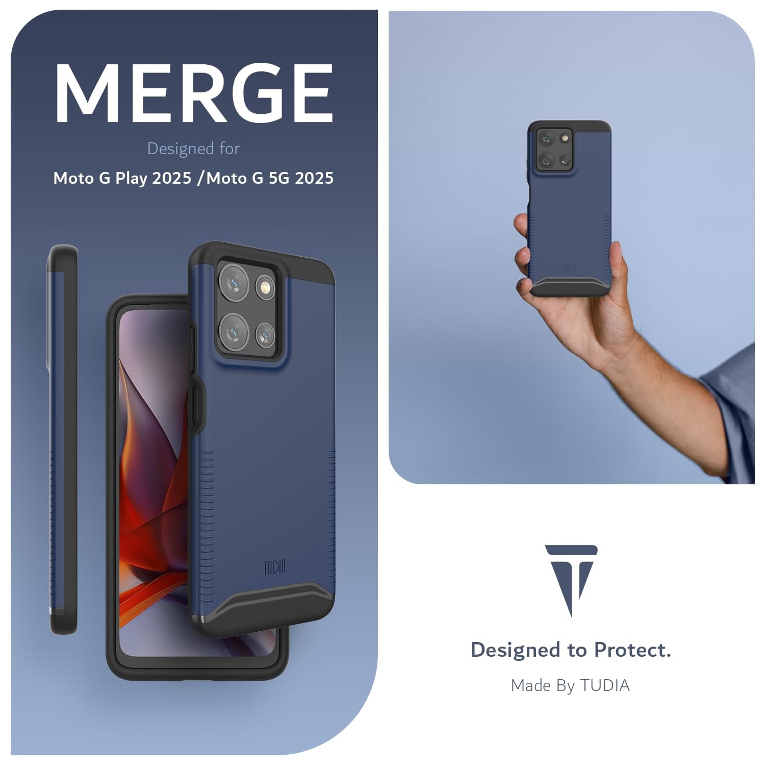 TUDIA Merge for Moto G 5G 2025 Case/Moto G Play 5G 2025 Case - Indigo Blue