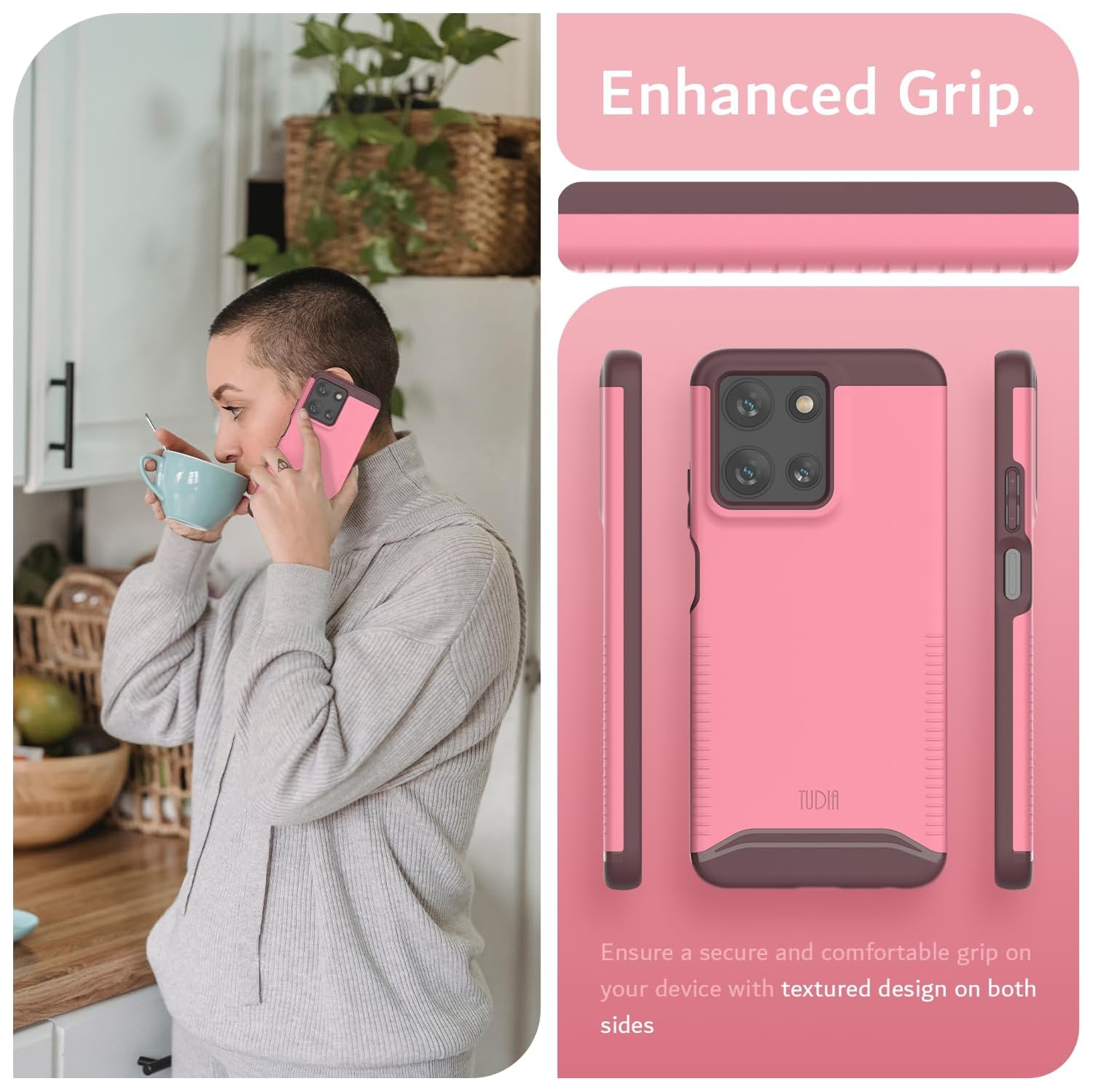 TUDIA Merge for Moto G 5G 2025 Case/Moto G Play 5G 2025 Case - Smokey Pink