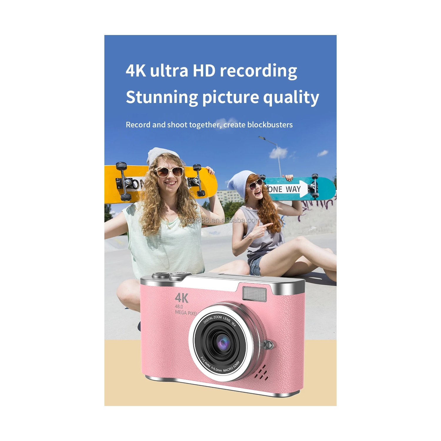 New LK007 high-pixel dual-camera selfie retro digital camera student campus entry ccd built-in LED light green [64G + card reader + Android adapter +